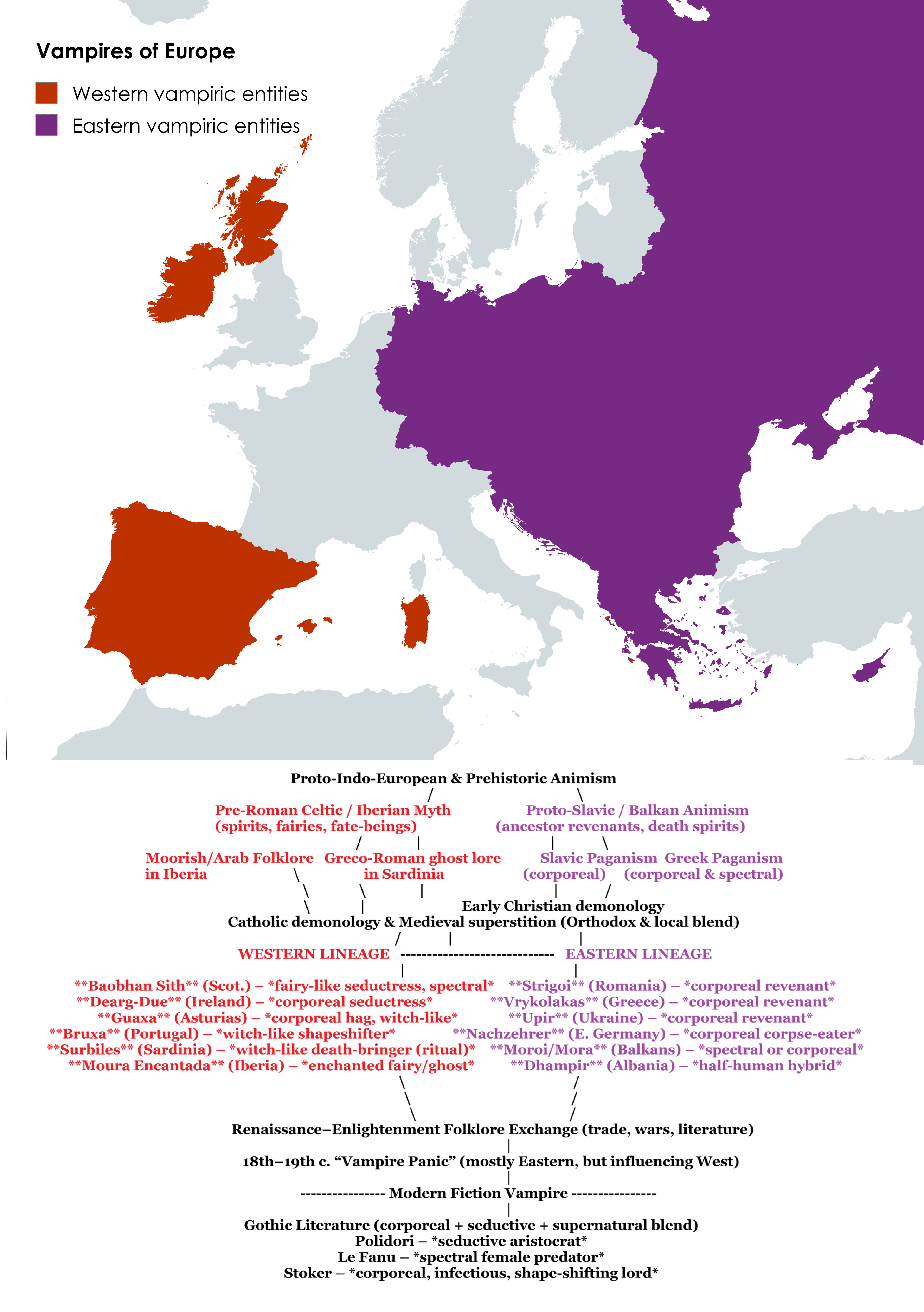 Vampire Folklore of Europe Map