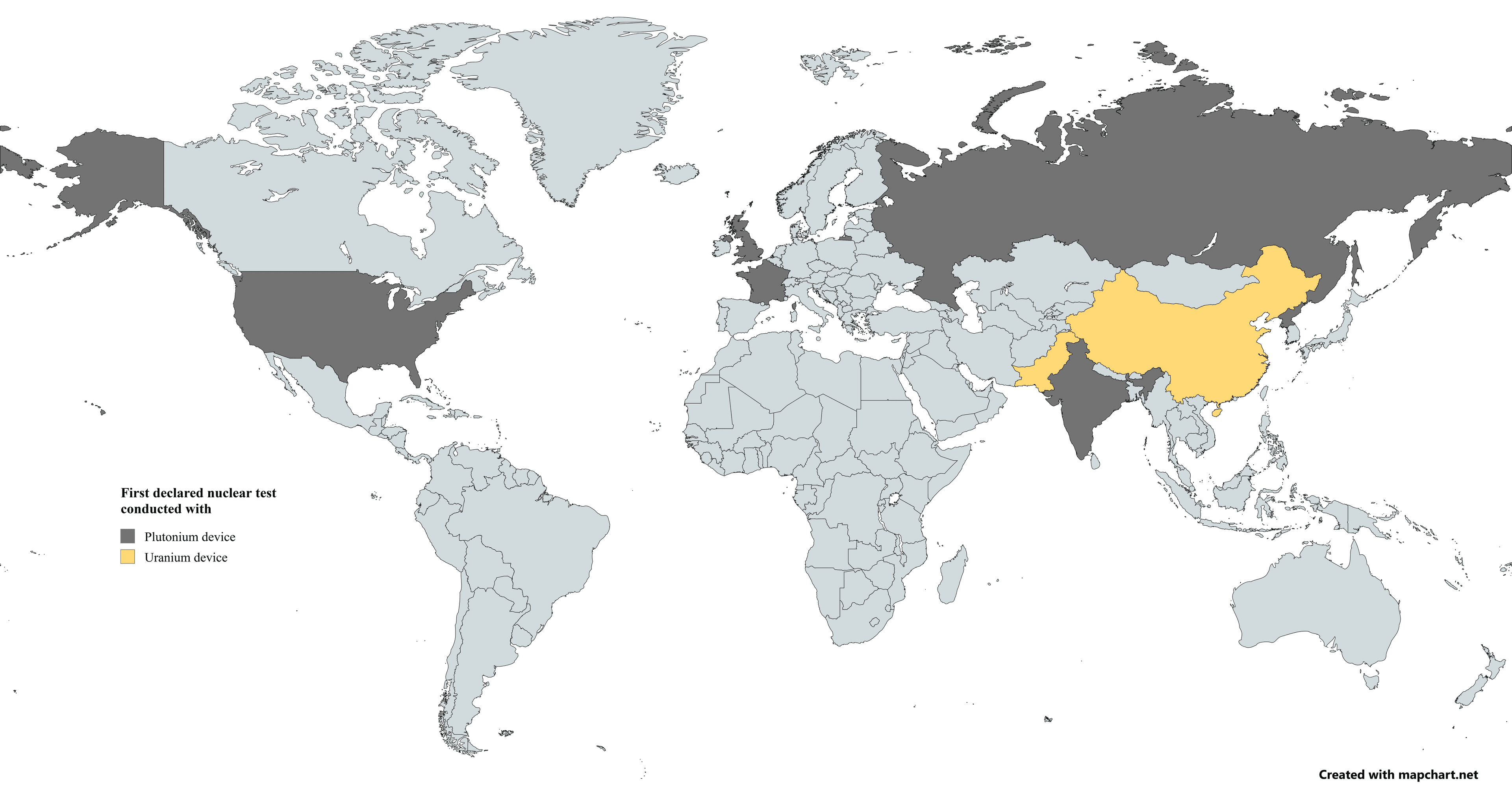 Fissile Material Used in First Nuclear Weapons Test Map