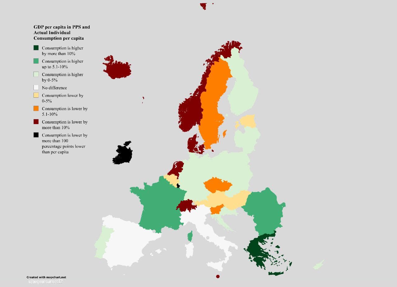 GDP vs. Consumption Map in the EU