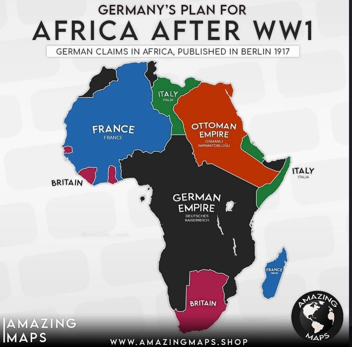 German Colonial Plans for Africa After WW1 Map