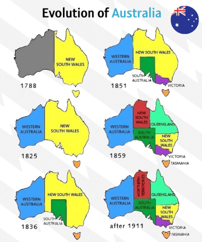 Evolution of Australia Map