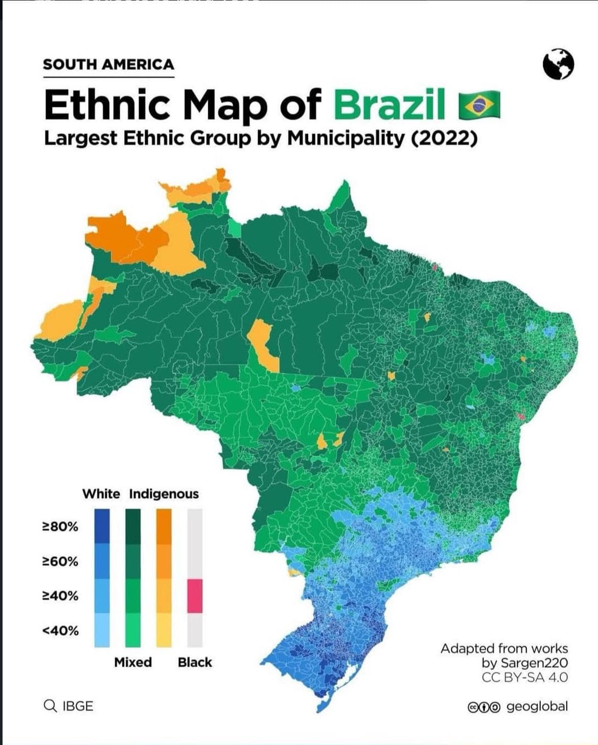 Ethnic Diversity Map of Brazil