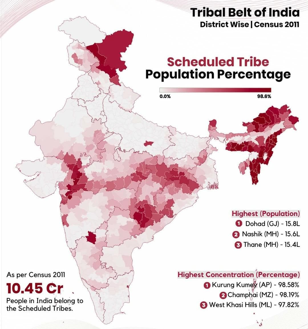 Tribal Population in India Map