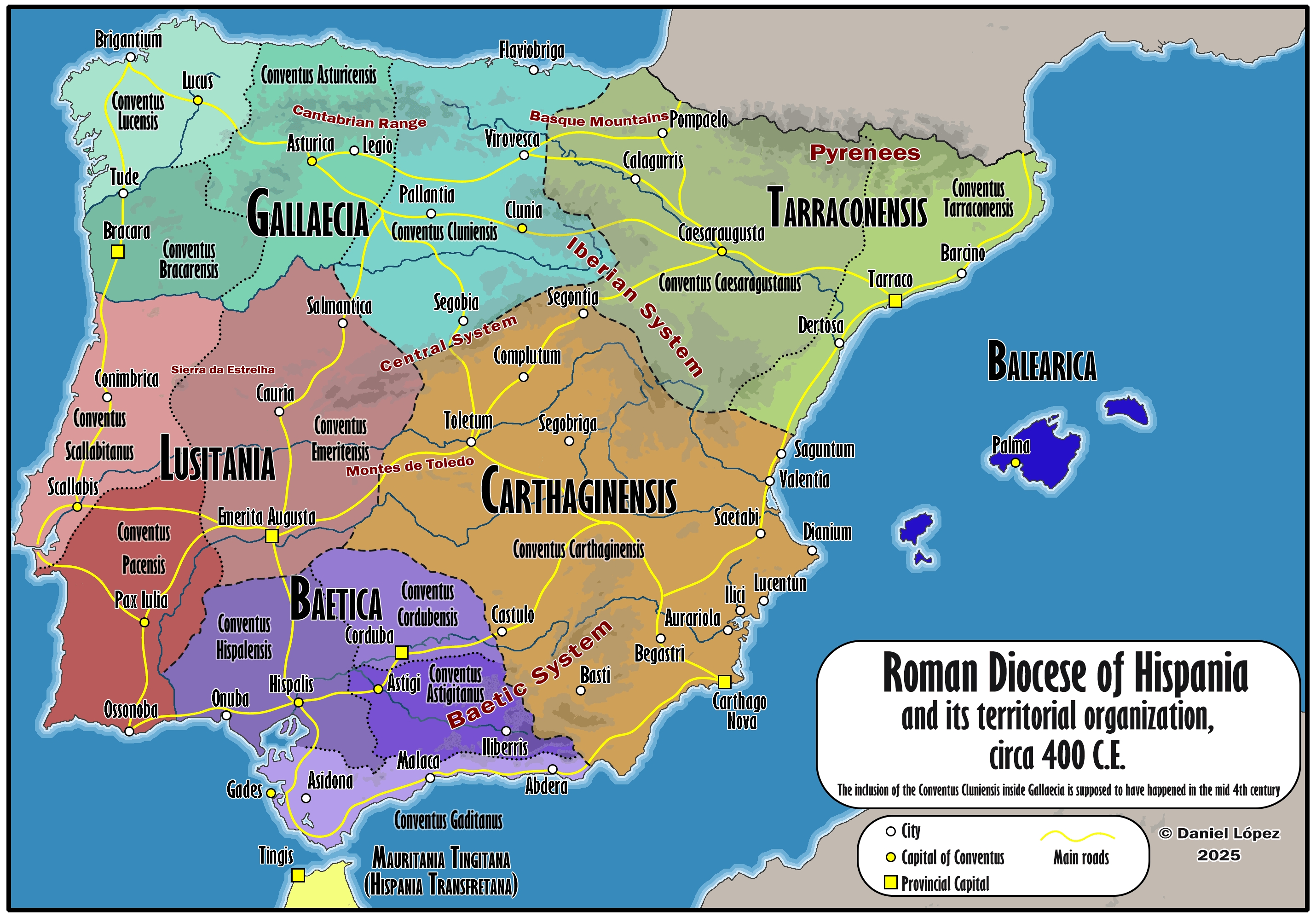 Map of Roman Hispania Circa 400