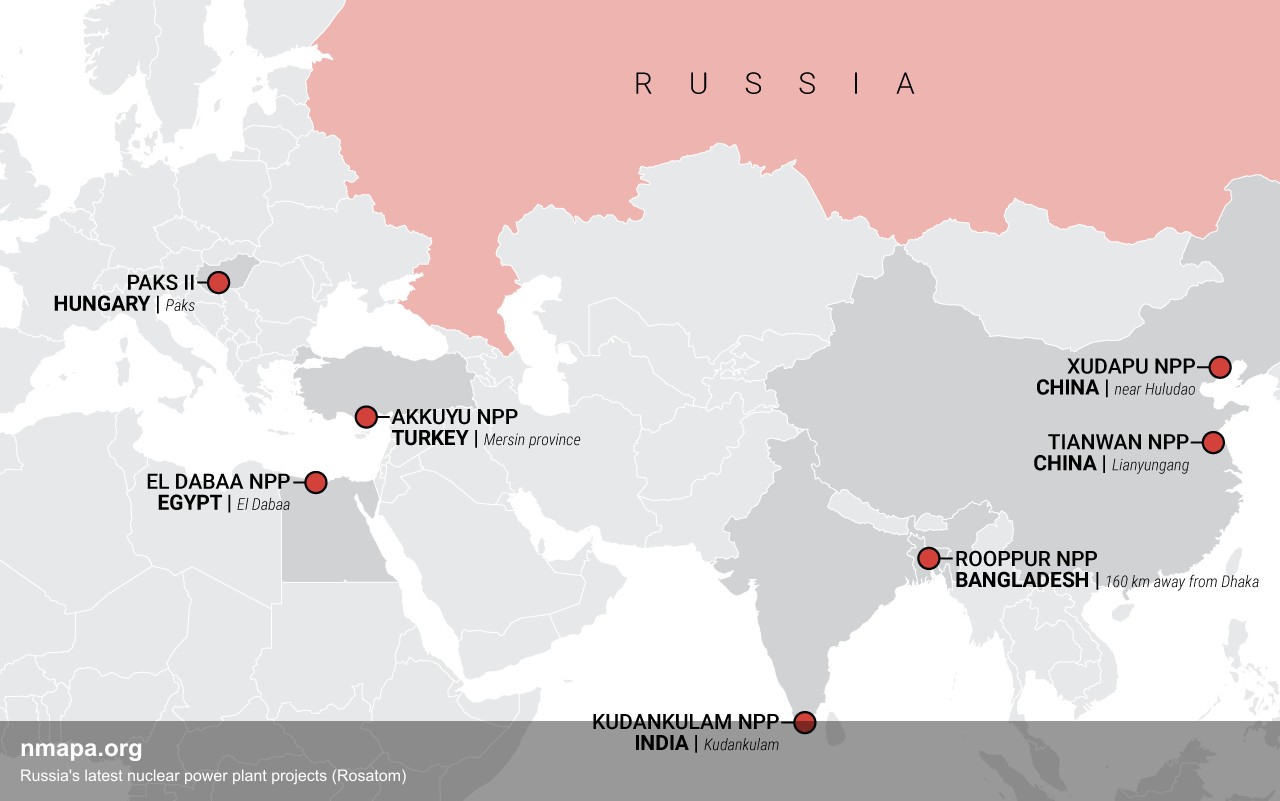 Russia's latest nuclear power plant projects (Rosatom) Map Russia's latest nuclear power plant projects (Rosatom) Map