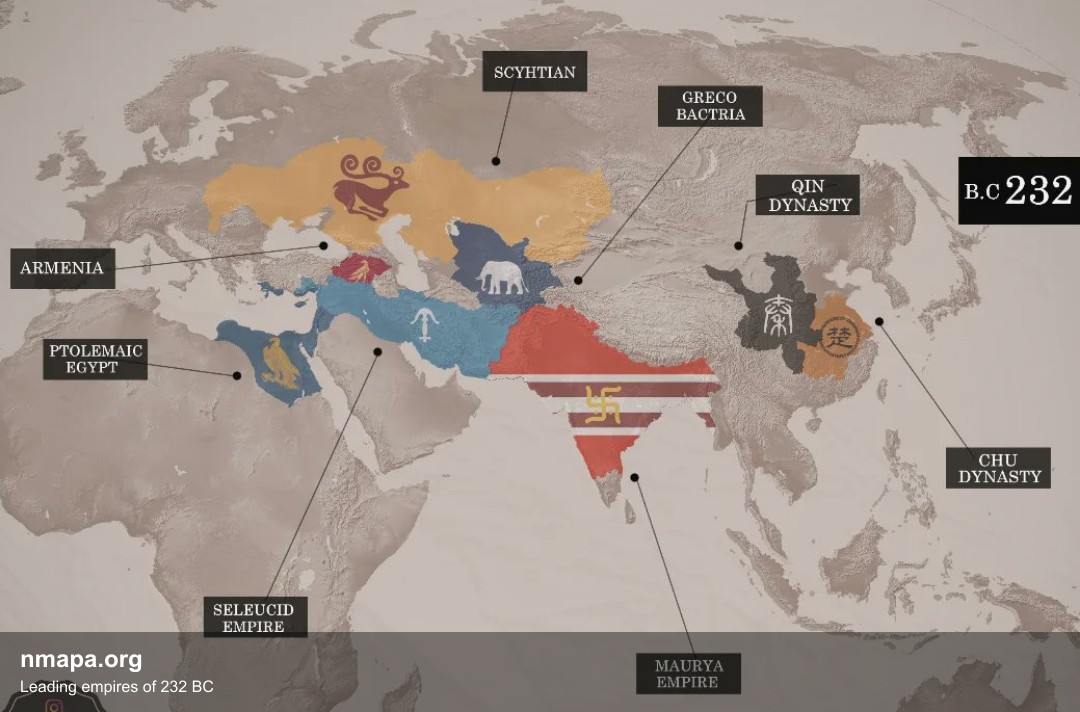 Leading empires of 232 BC Map Leading empires of 232 BC Map