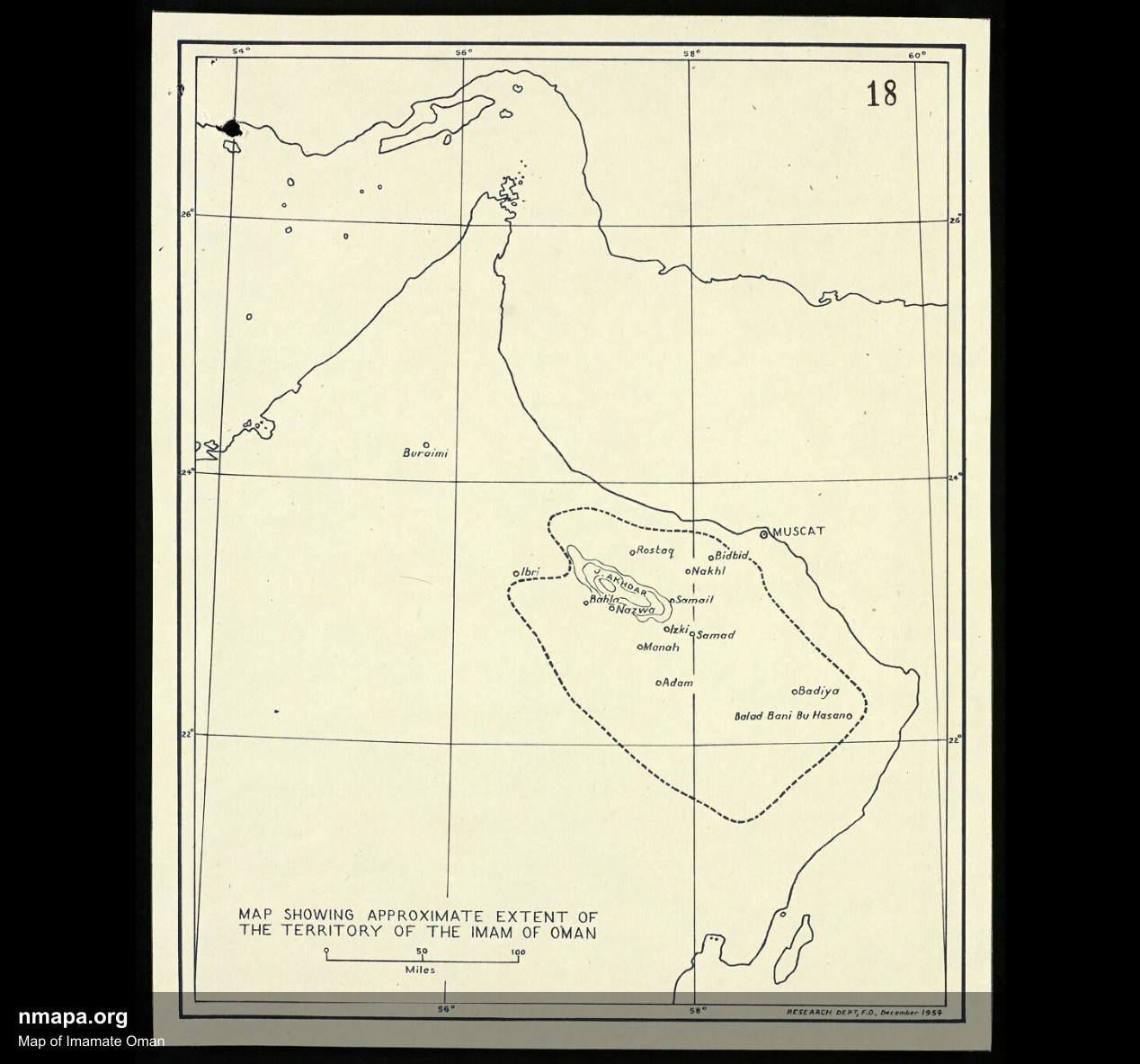 Map of Imamate Oman Map of Imamate Oman