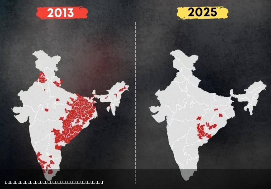 Decline of Left Wing Extremism in India Map Decline of Left Wing Extremism in India Map