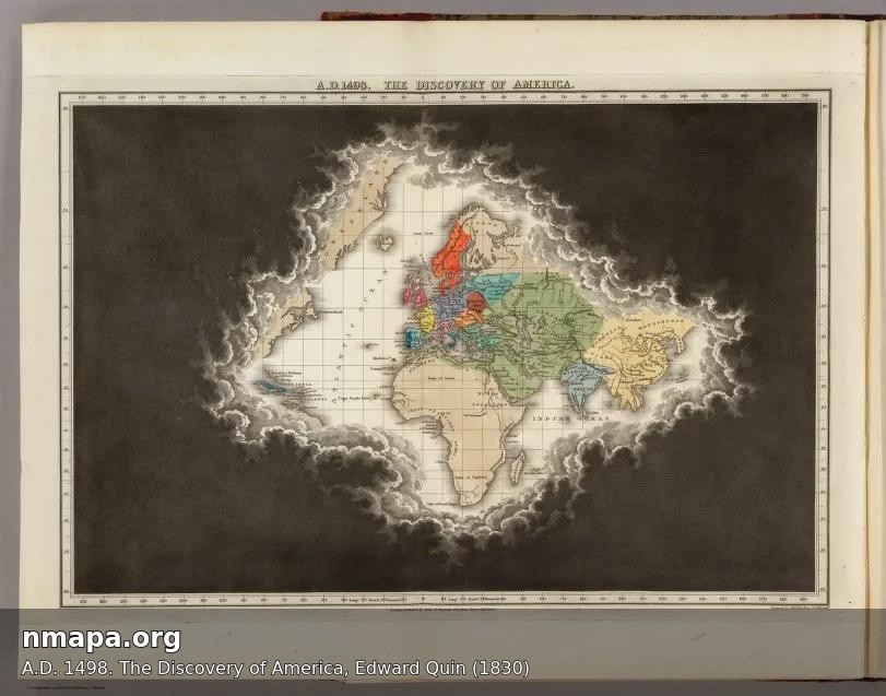Map of America in A.D. 1498 by Edward Quin Map of America in A.D. 1498 by Edward Quin