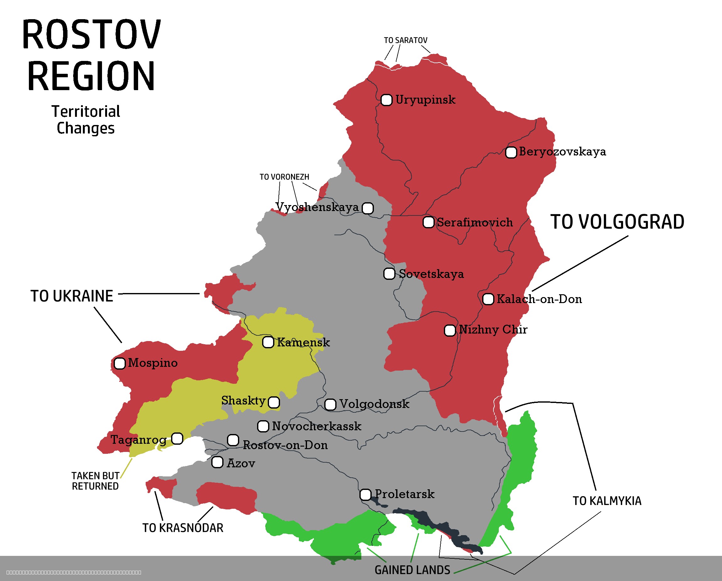 Rostov Region Territorial Changes Map 1917-2025 Rostov Region Territorial Changes Map 1917-2025