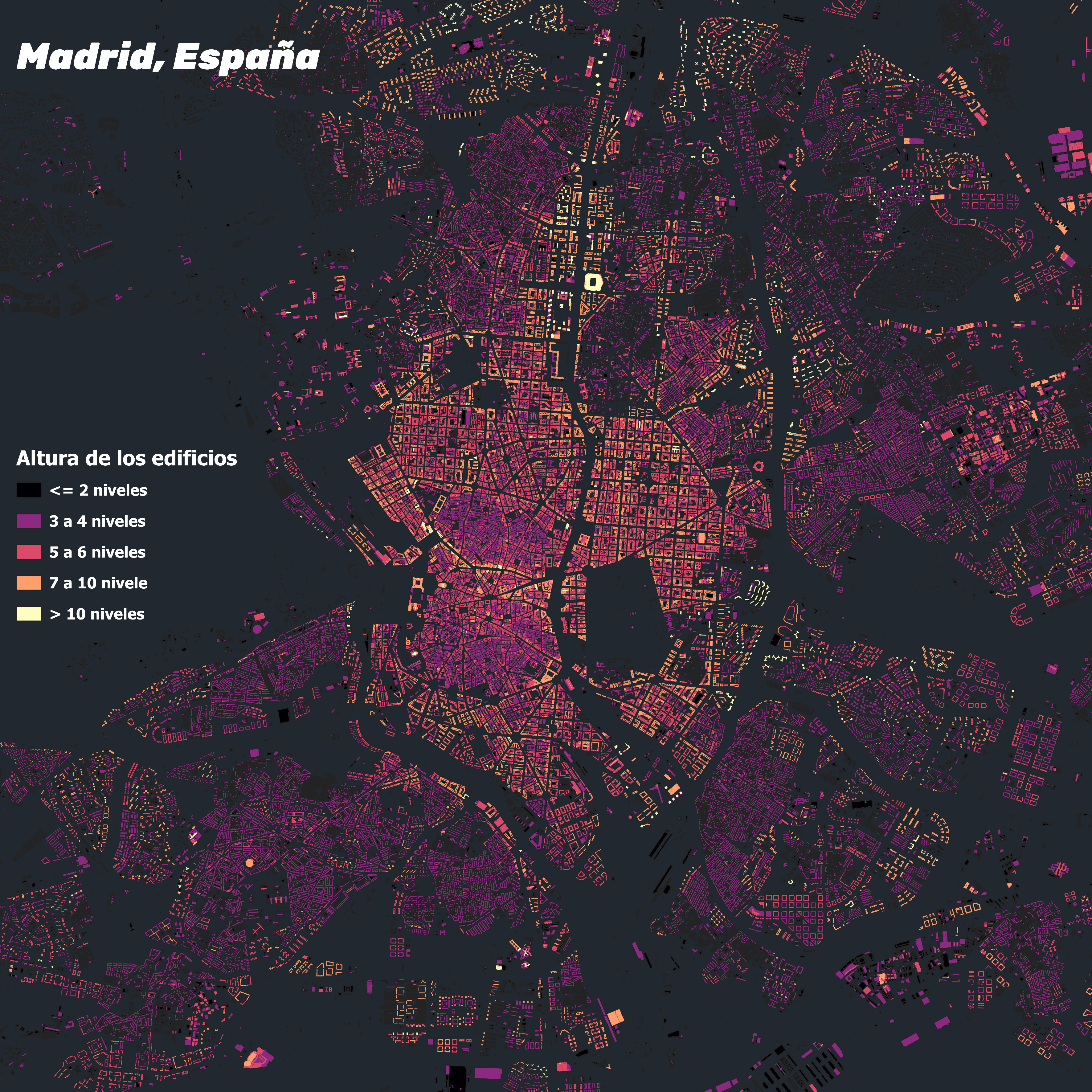 Building Height Map of Madrid Building Height Map of Madrid