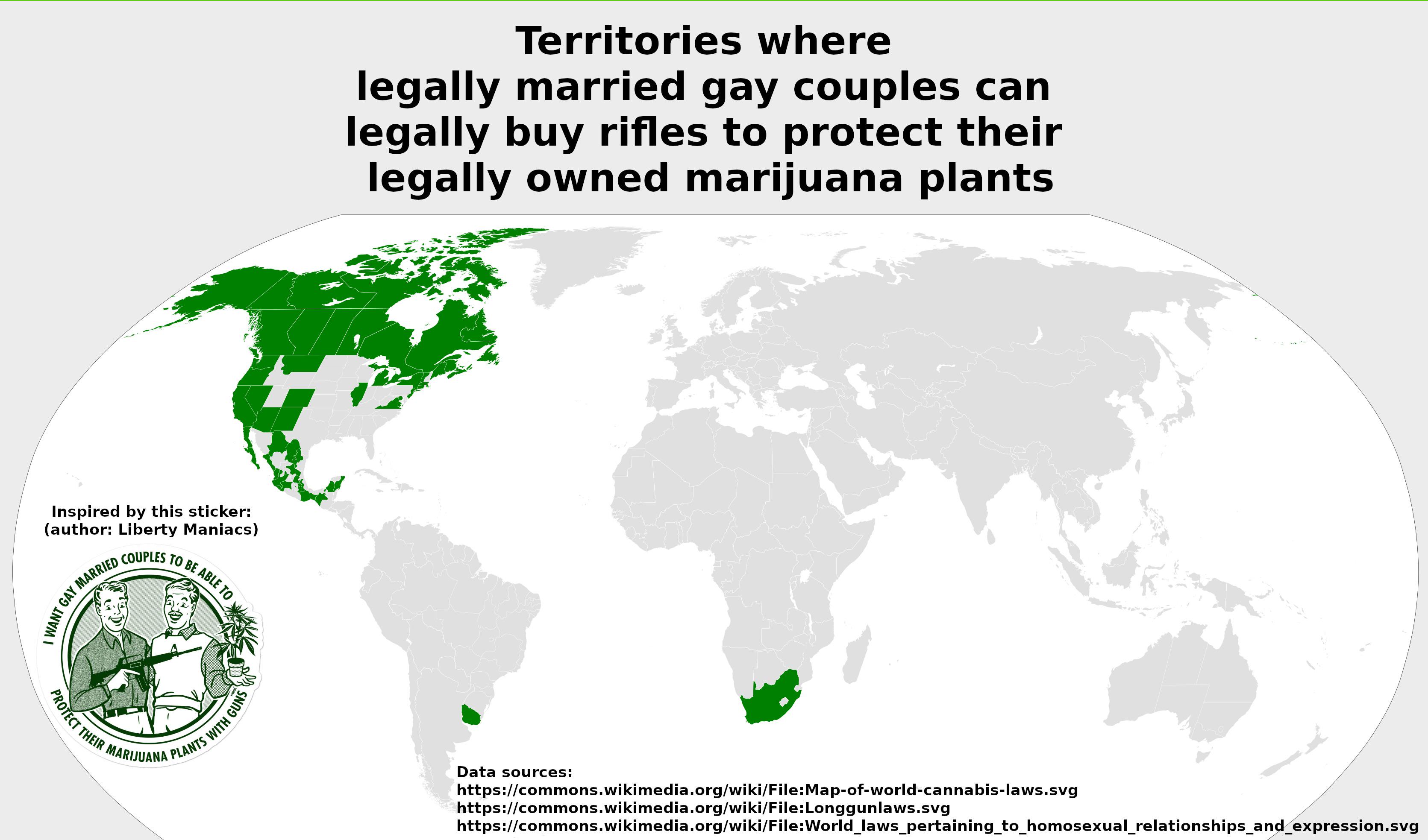 Map of States Allowing Gay Couples to Buy Rifles for Marijuana Protection Map of States Allowing Gay Couples to Buy Rifles for Marijuana Protection