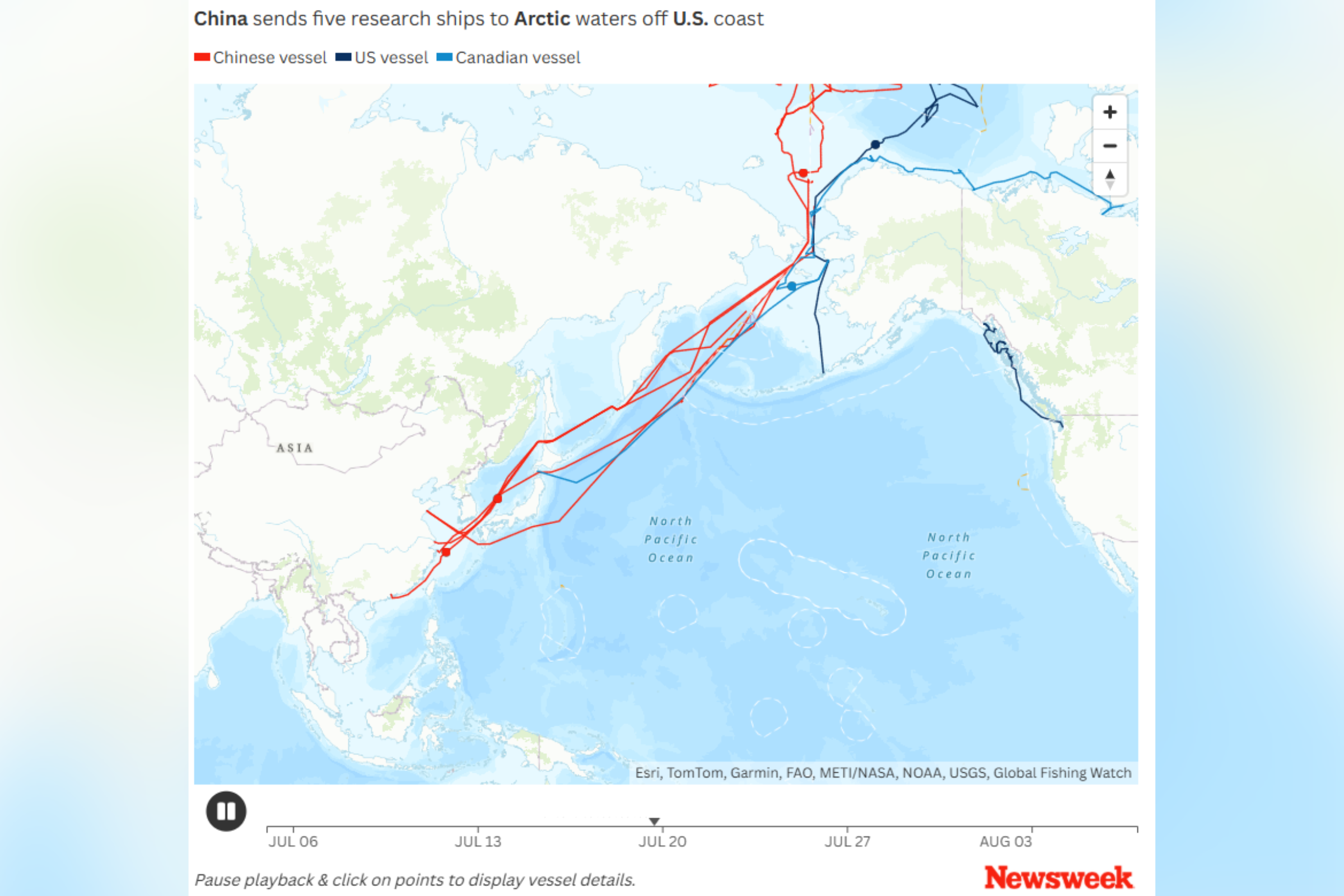 Map of Chinese Ships Detected off Alaska Map of Chinese Ships Detected off Alaska