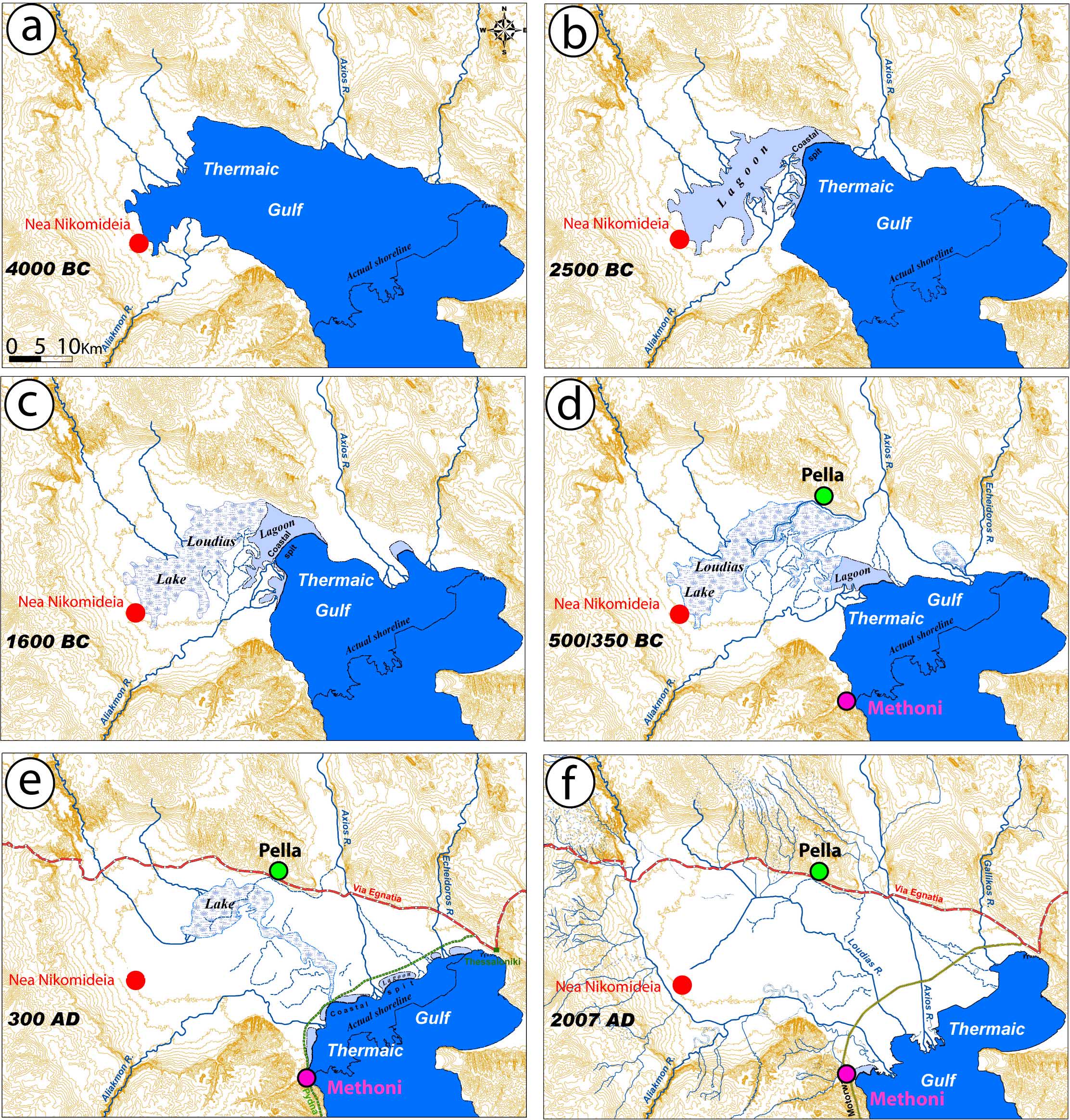 Evolution of Thermaic Gulf Map Evolution of Thermaic Gulf Map