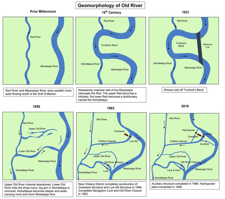 Map of the Old River Control Structure in Louisiana Map of the Old River Control Structure in Louisiana