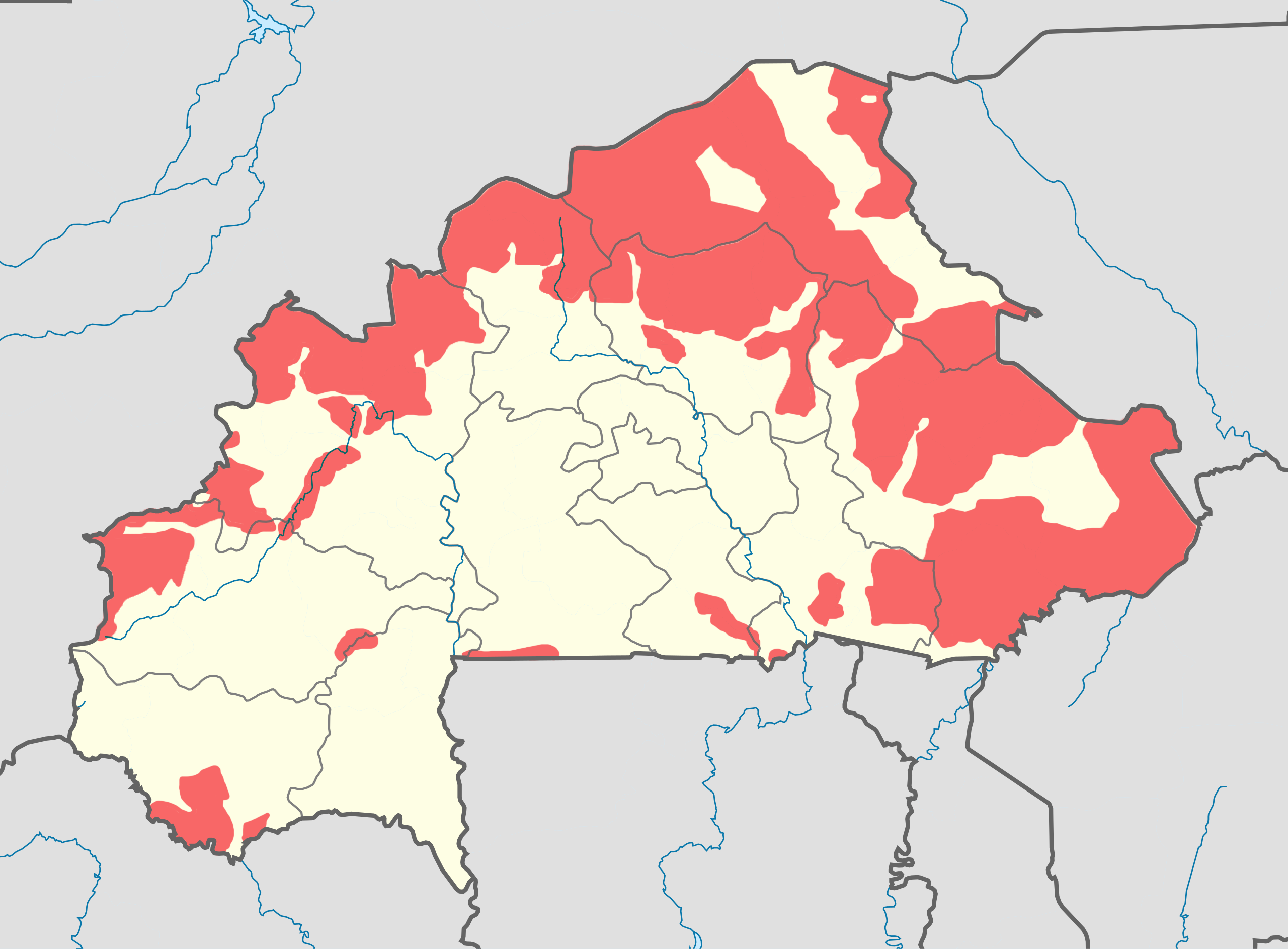 Jihadist Groups Control Areas Map of Burkina Faso Jihadist Groups Control Areas Map of Burkina Faso