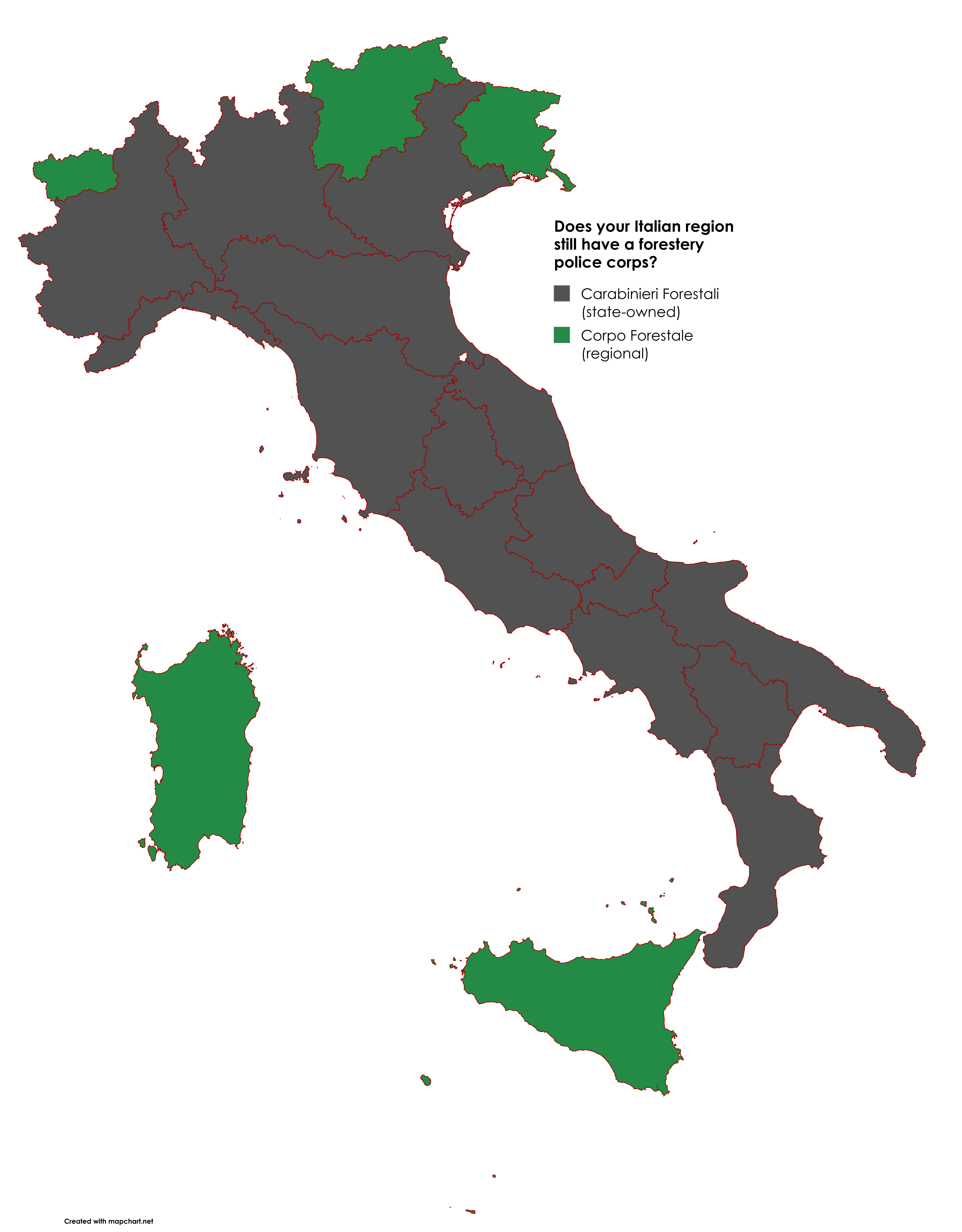 Map of Italy's Forestry Law Enforcement