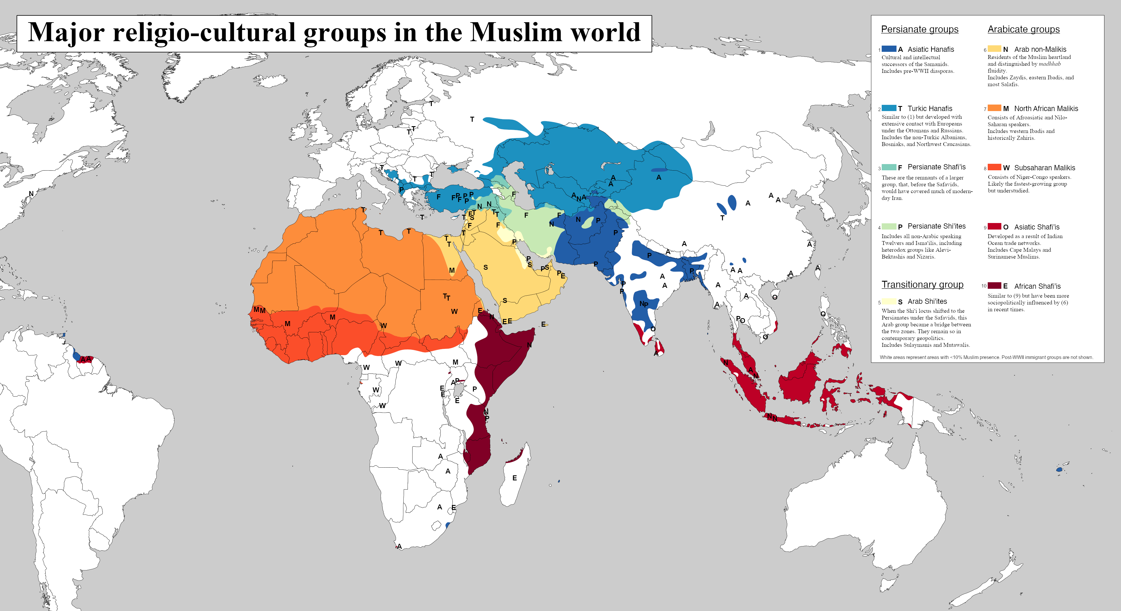Major Religio-Cultural Groups in the Muslim World Map
