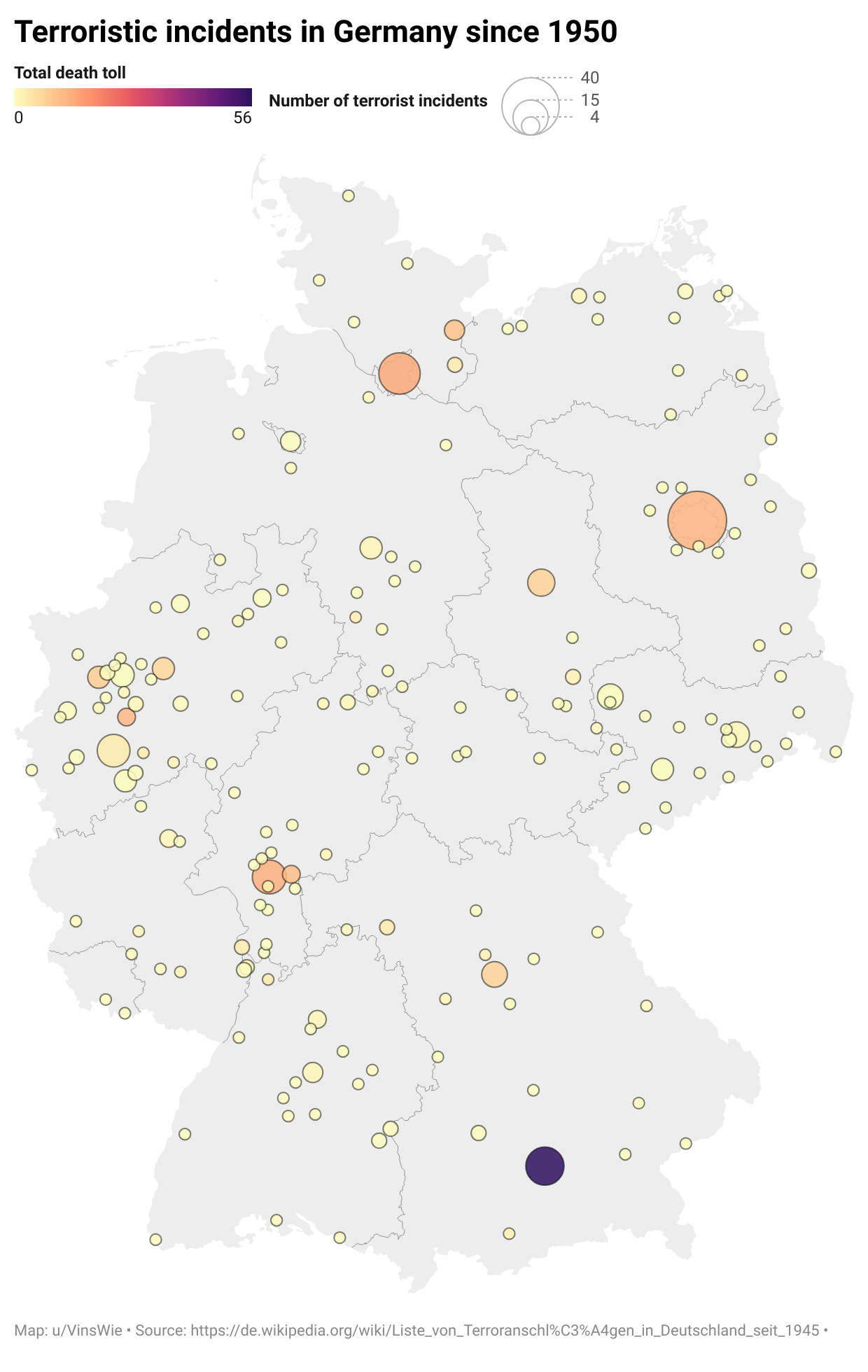 Terroristic Incidents in Germany Map Terroristic Incidents in Germany Map