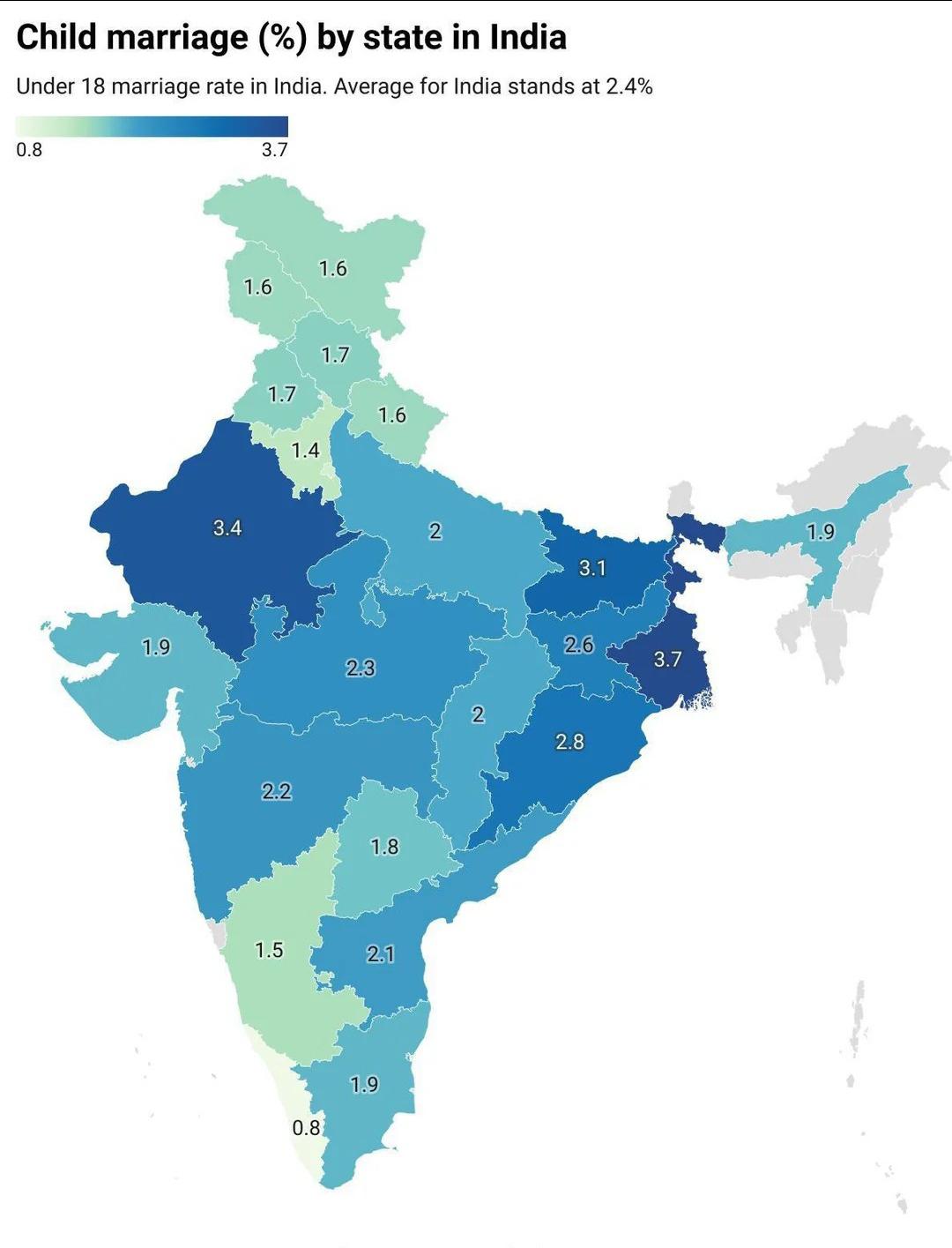 Child Marriage in India Map Child Marriage in India Map
