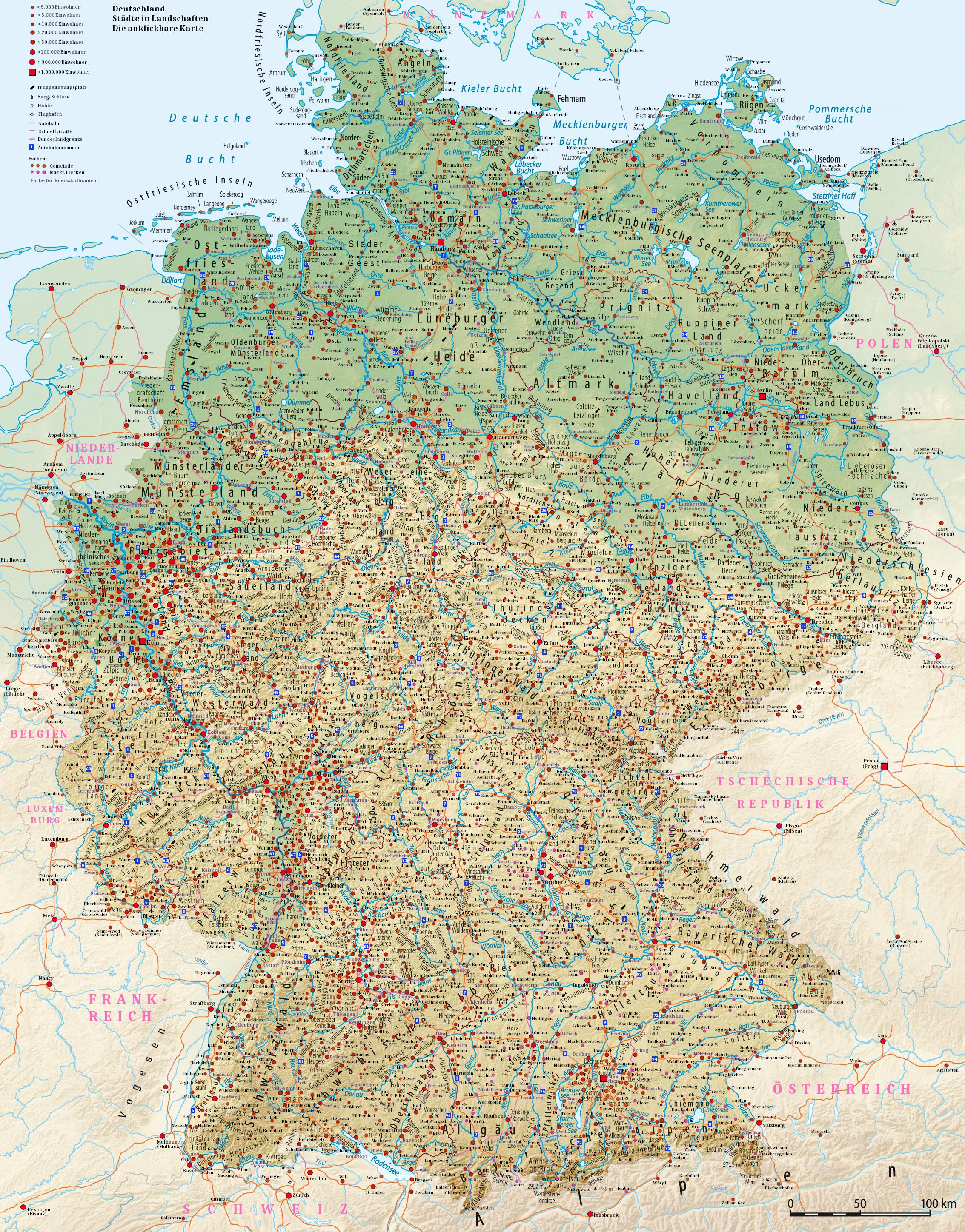 Detailed Population Density Map of the World