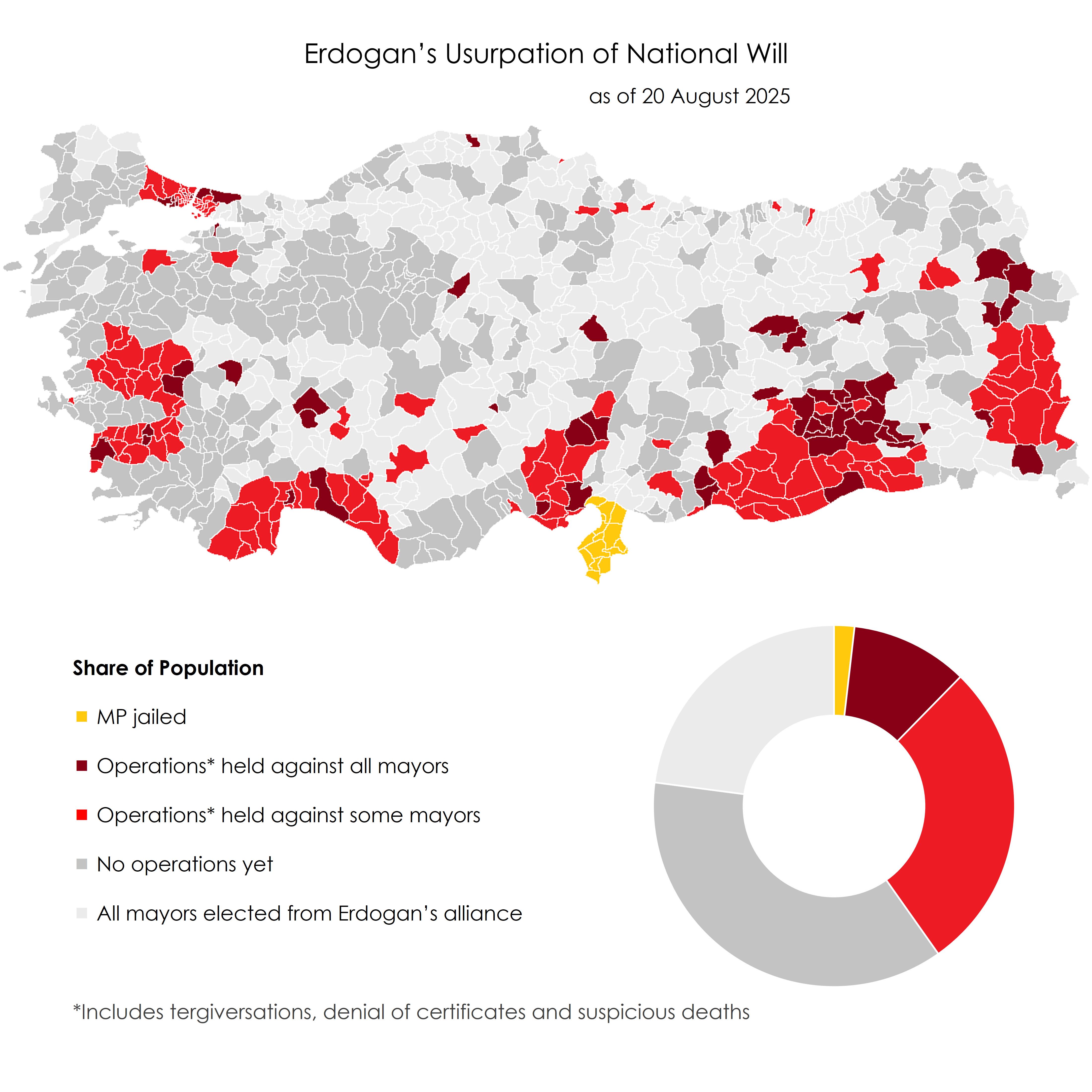 Erdogan's Usurpation of National Will Map