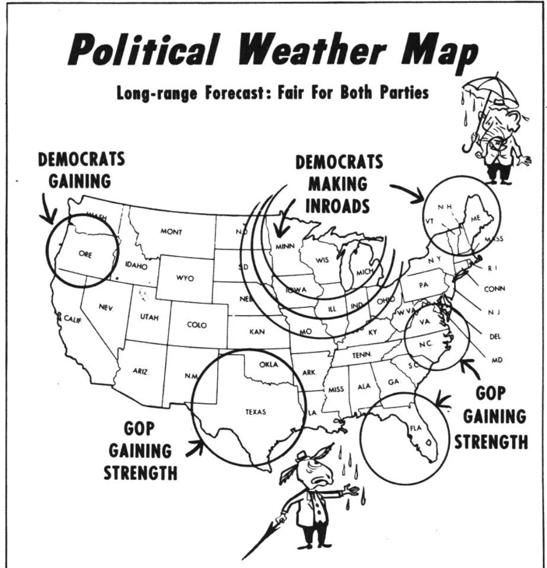 Political Weather Map of 1954