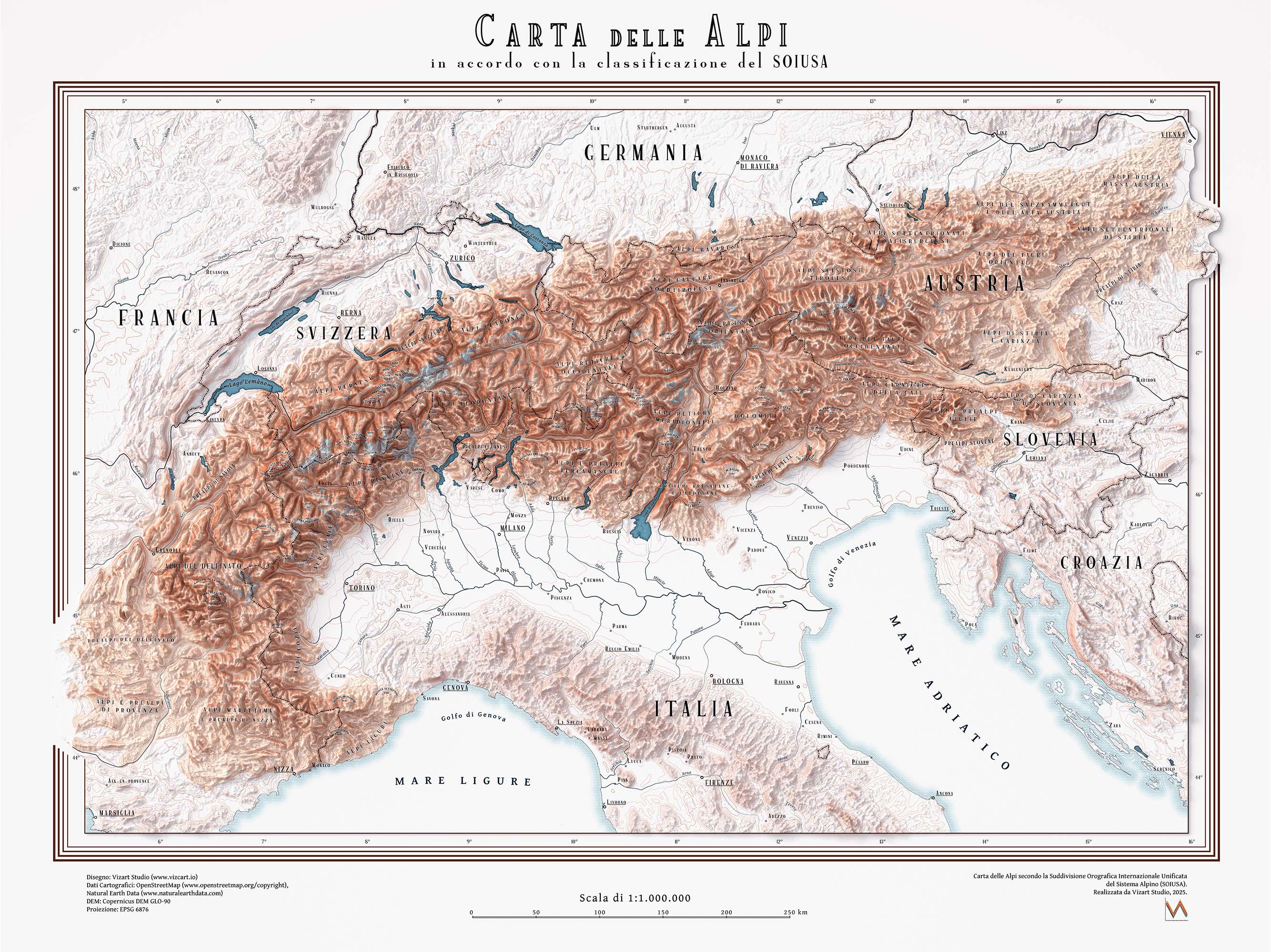 Map of Alps According to SOIUSA Classification Map of Alps According to SOIUSA Classification