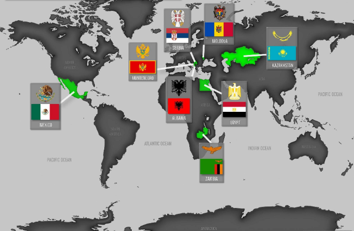 Countries with Eagles on Their Flags Map Countries with Eagles on Their Flags Map