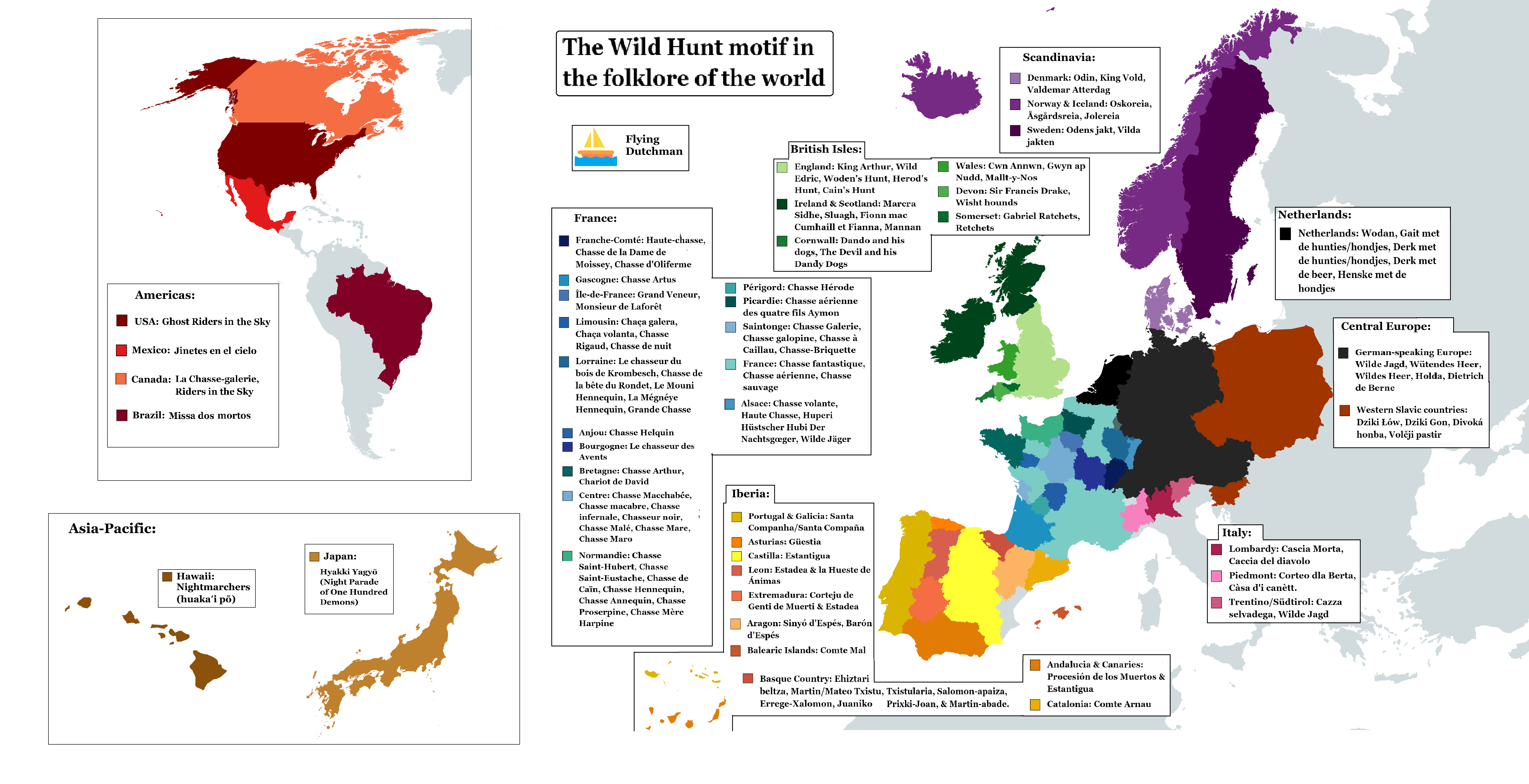 Wild Hunt Folklore Motif Map Wild Hunt Folklore Motif Map