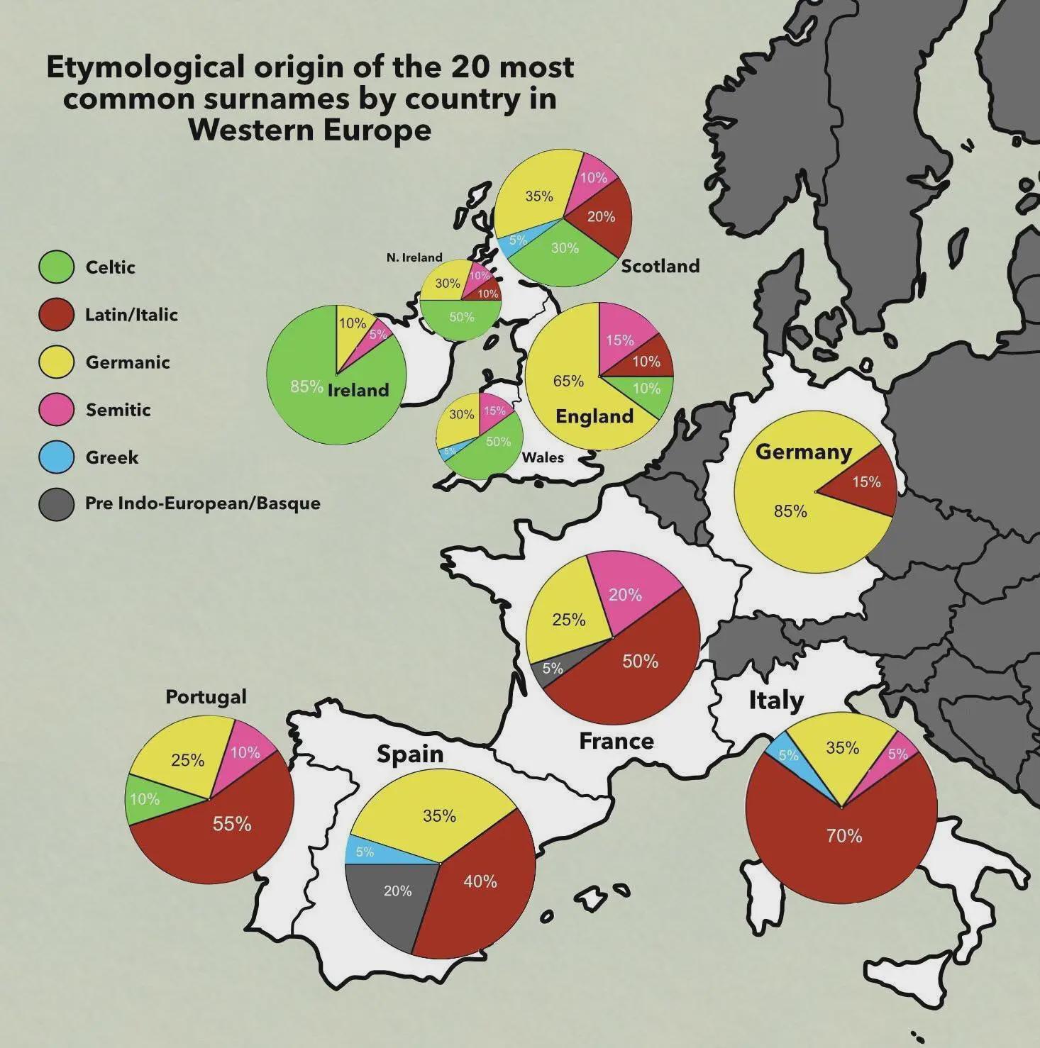 Etymological Origin of Common Surnames Map Etymological Origin of Common Surnames Map