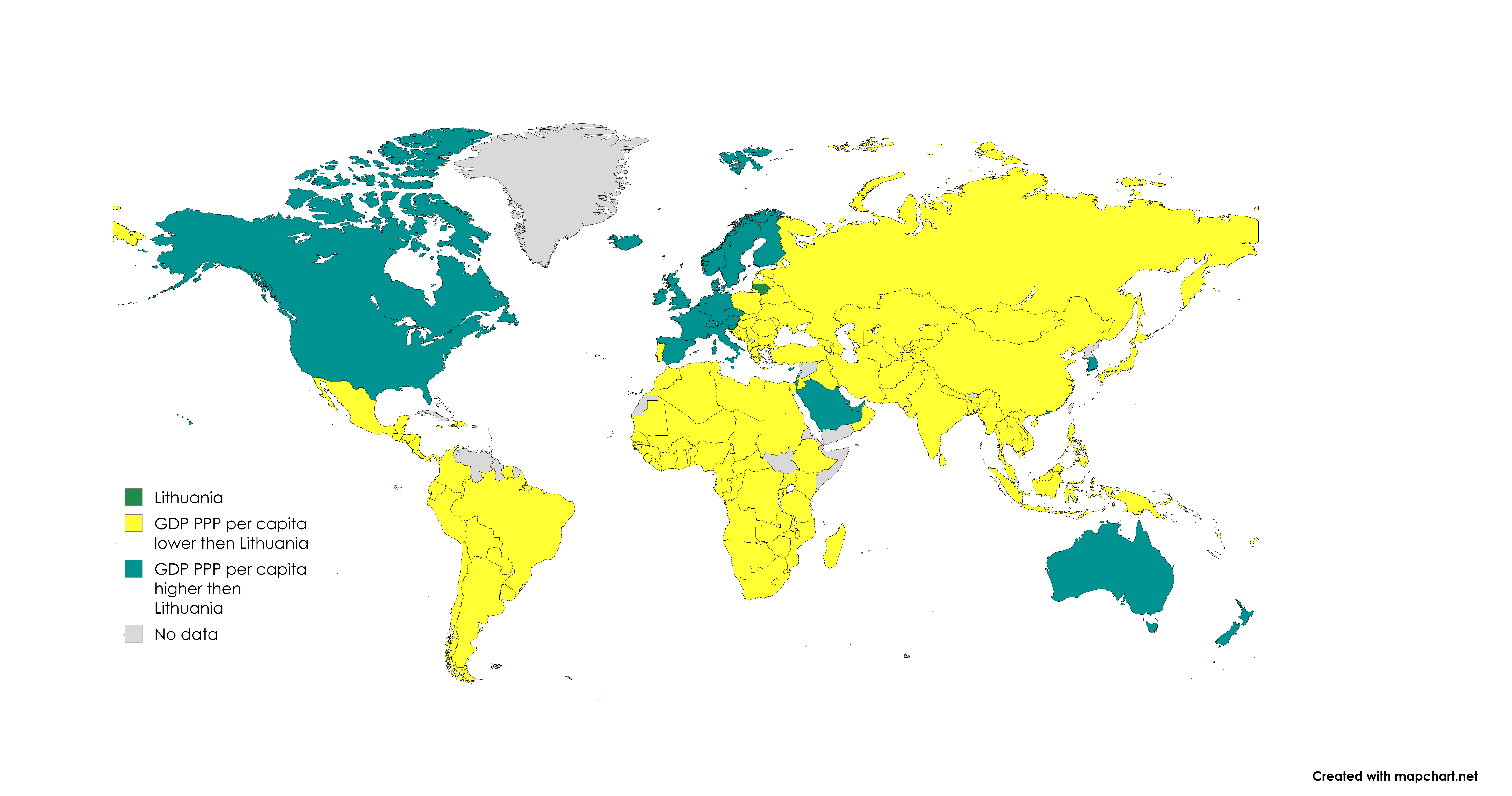 GDP (PPP) Per Capita Lithuania Map GDP (PPP) Per Capita Lithuania Map