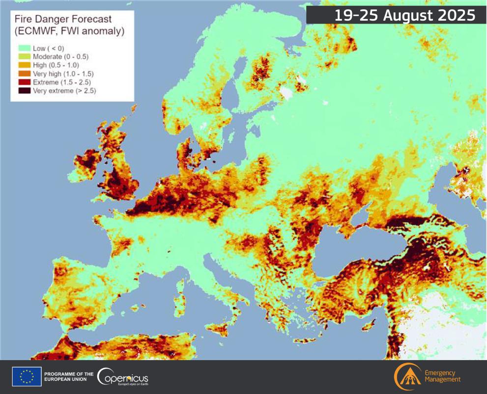 Fire Danger Map of Current Europe Fire Danger Map of Current Europe