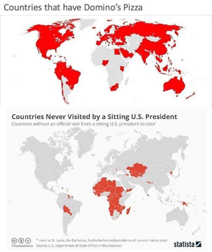 Countries with Domino's Pizza Locations Map Countries with Domino's Pizza Locations Map