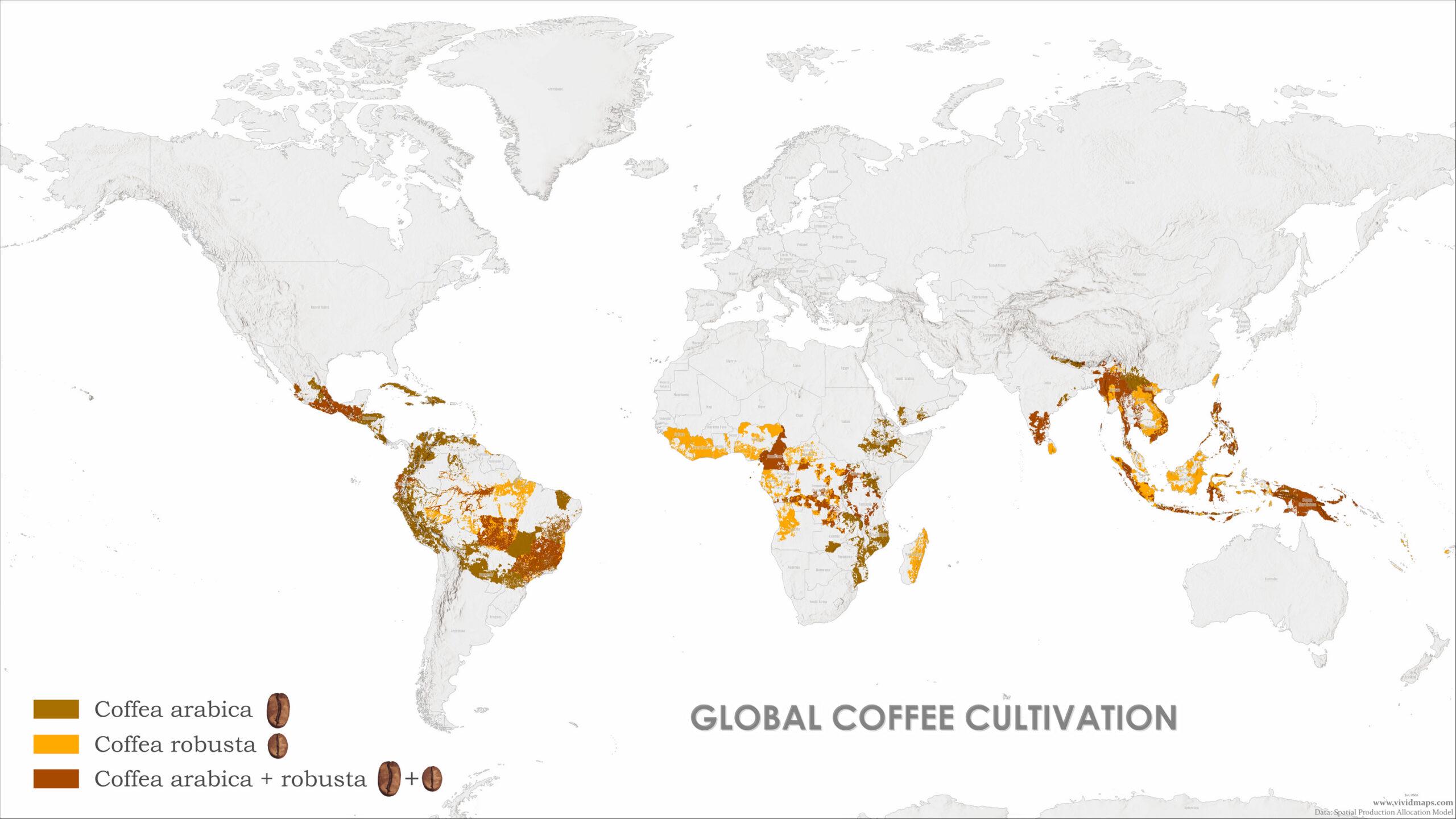 Coffee Species Distribution Map Coffee Species Distribution Map