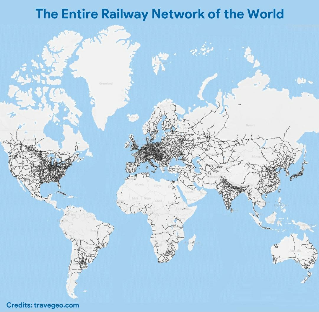 World Railway Network Map World Railway Network Map