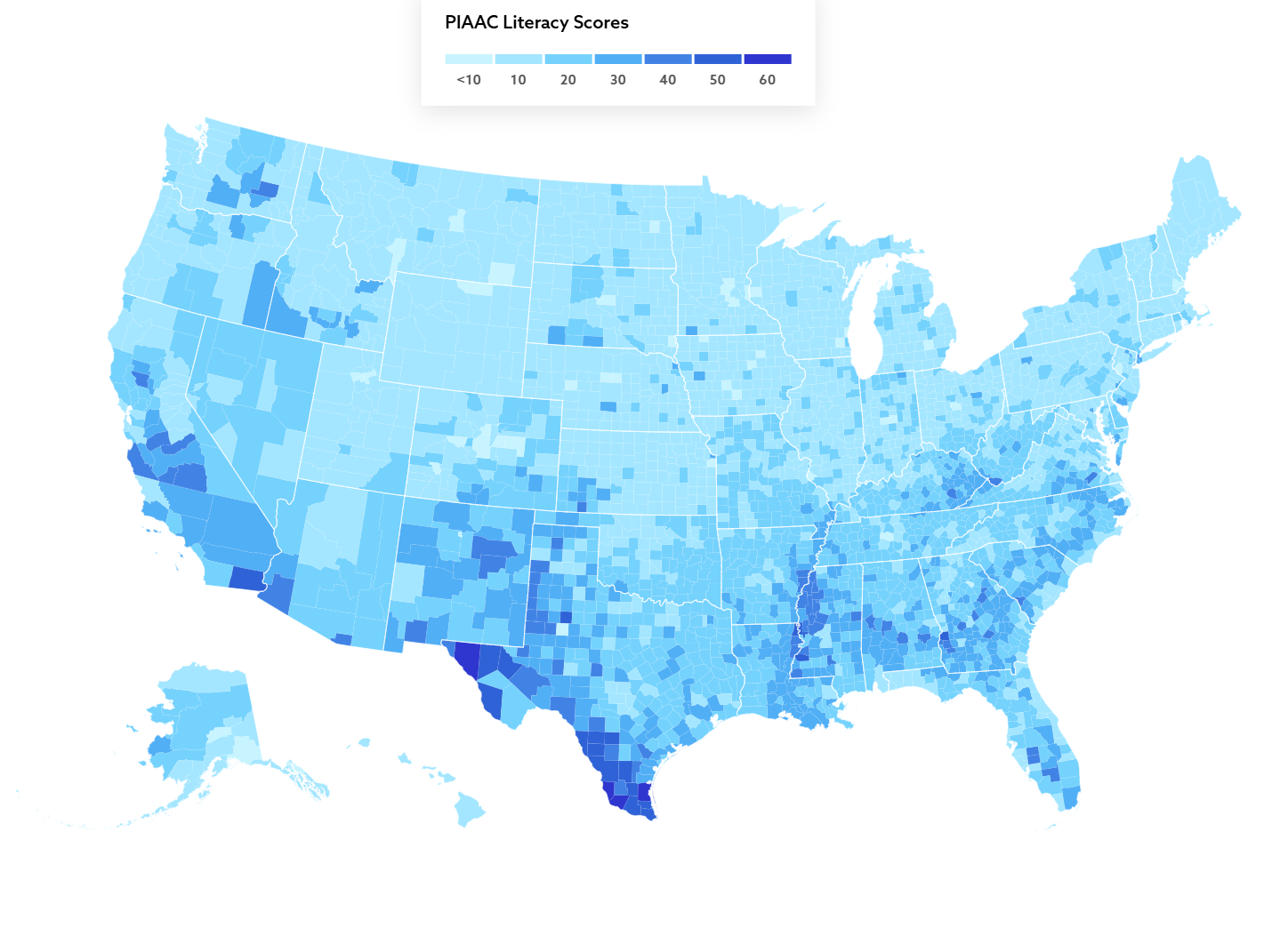 Literacy Skills Map of U.S. Adults Literacy Skills Map of U.S. Adults