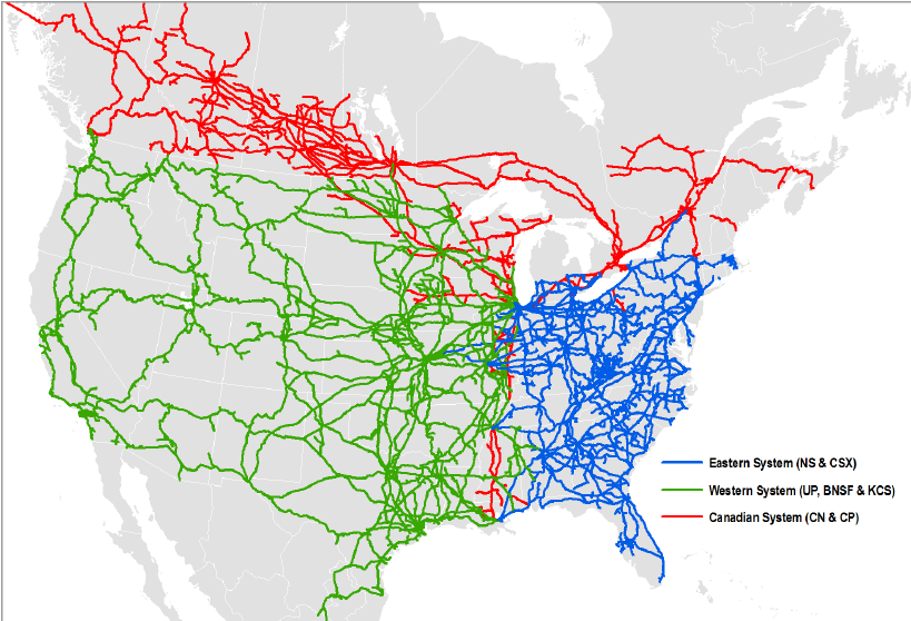 North American Rail System Map North American Rail System Map