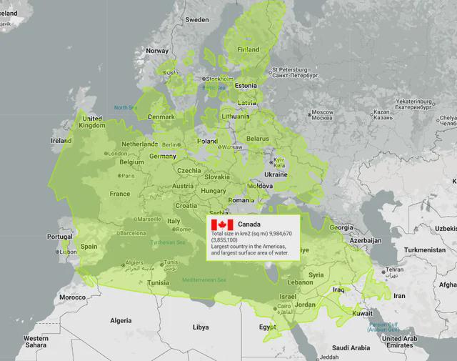 Canada vs Europe Map Comparison