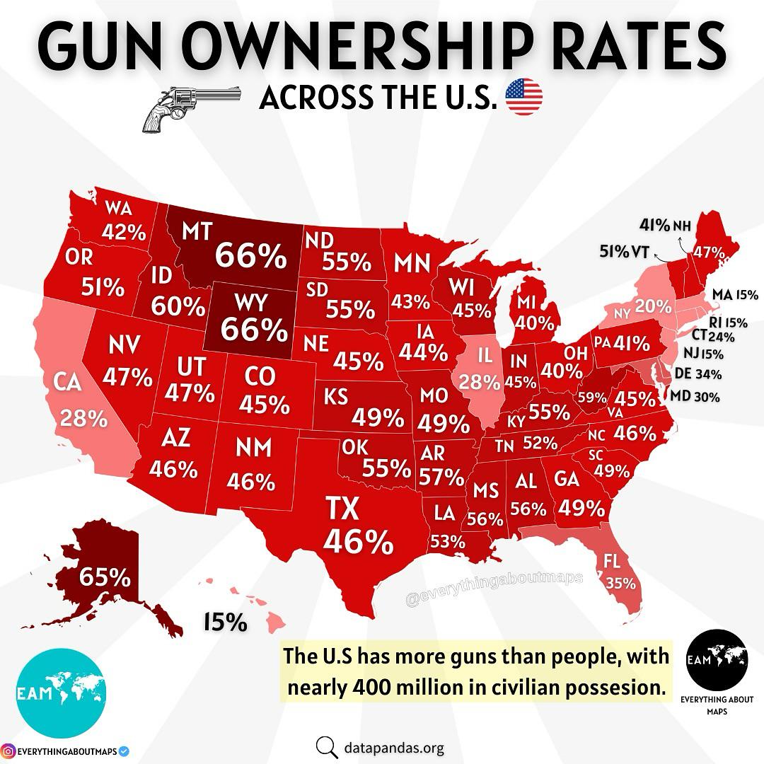 Gun Ownership in the U.S. Map Gun Ownership in the U.S. Map