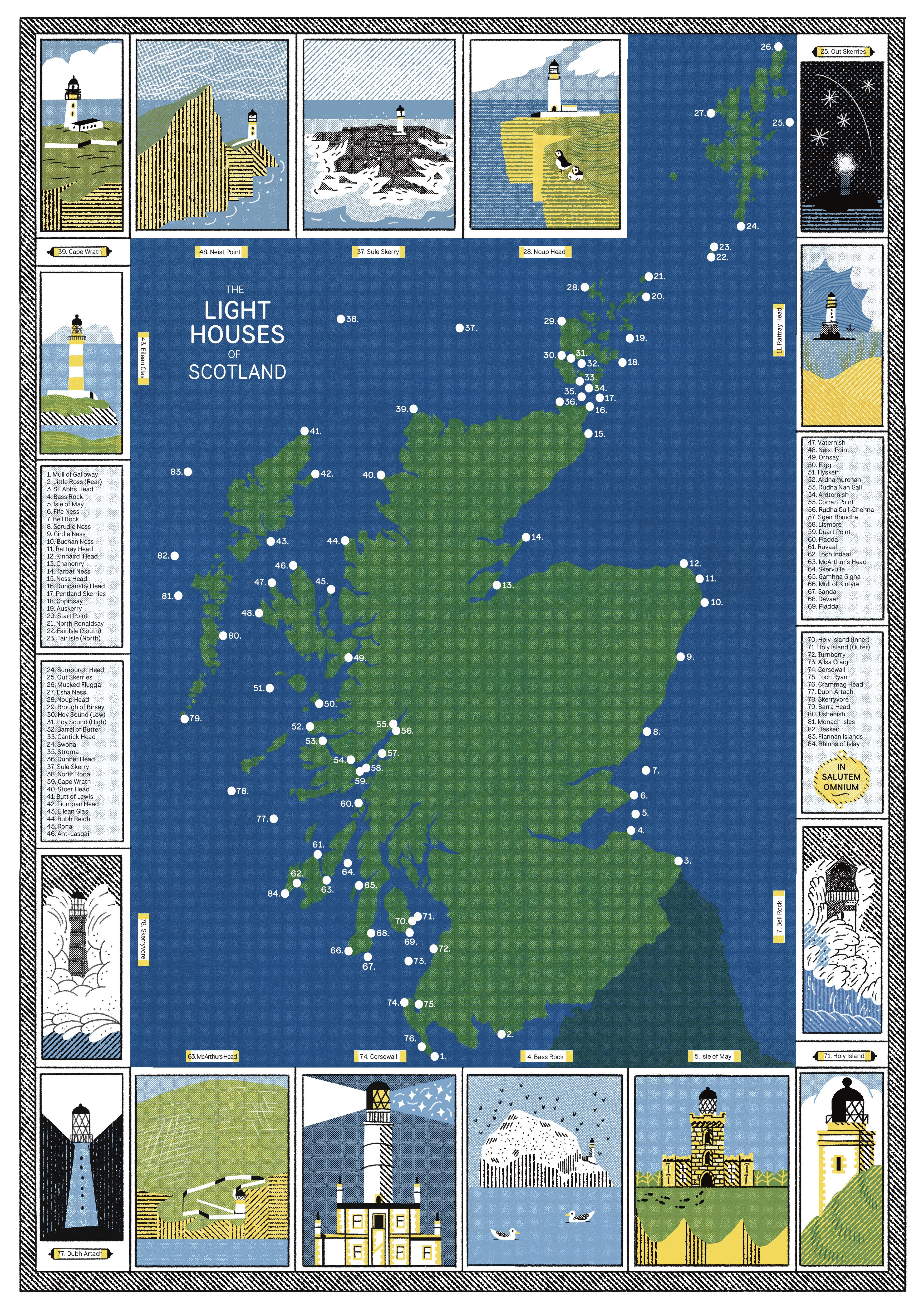 Lighthouses of Scotland Map Lighthouses of Scotland Map