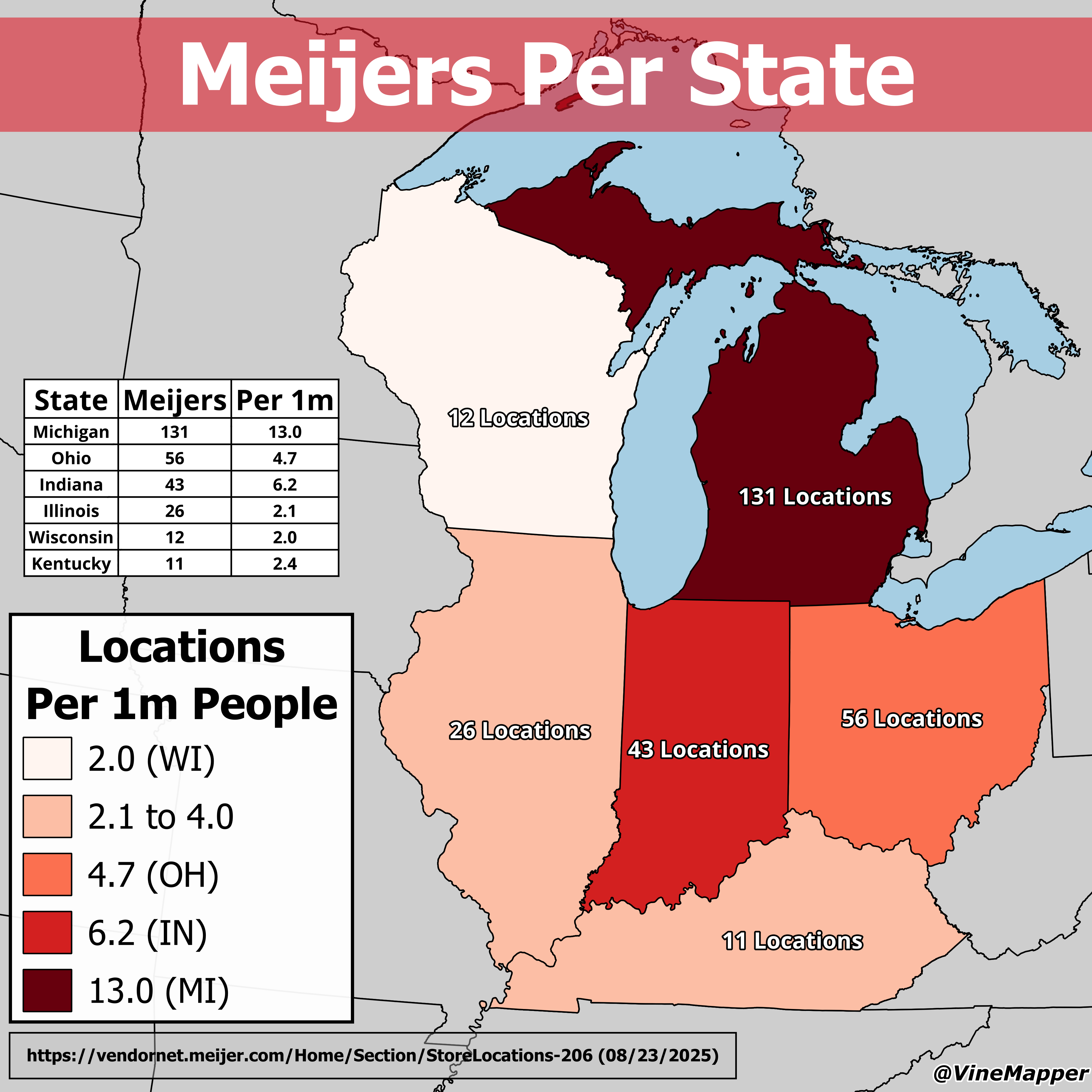 Meijers Per State Map