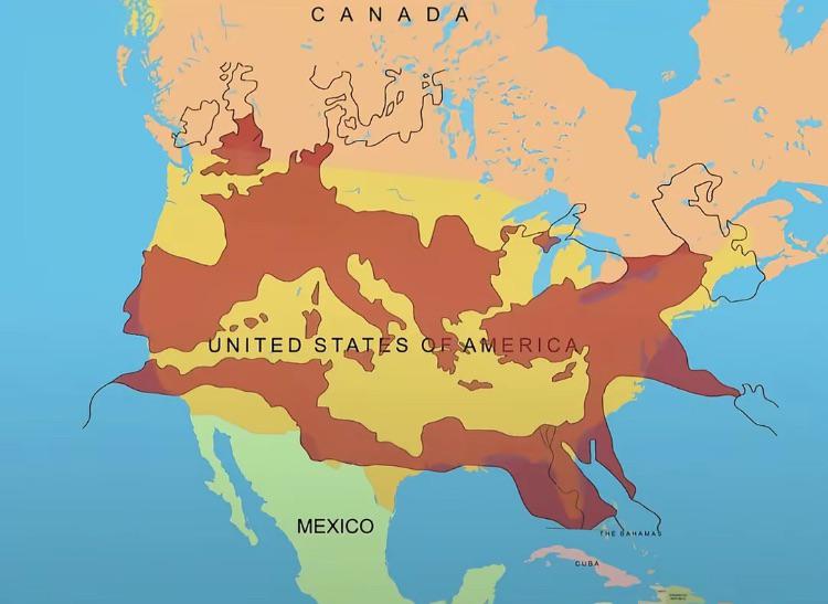 Map of the Roman Empire at its Peak Over the U.S. Map of the Roman Empire at its Peak Over the U.S.