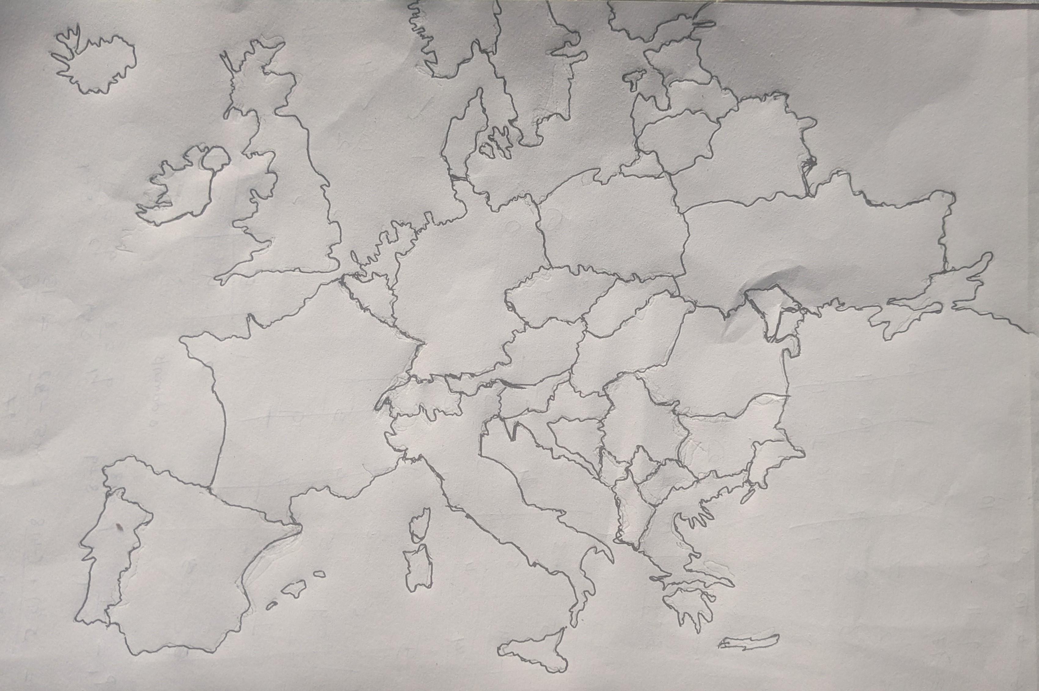 Hand Drawn Map of Europe Overview Hand Drawn Map of Europe Overview