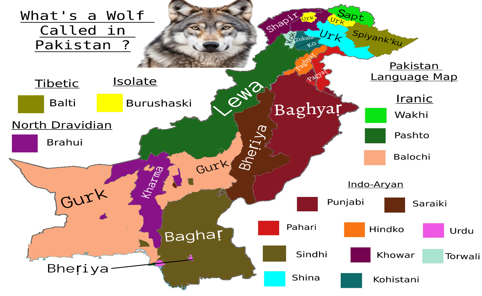 Wolf Species Names Map in Pakistan Wolf Species Names Map in Pakistan