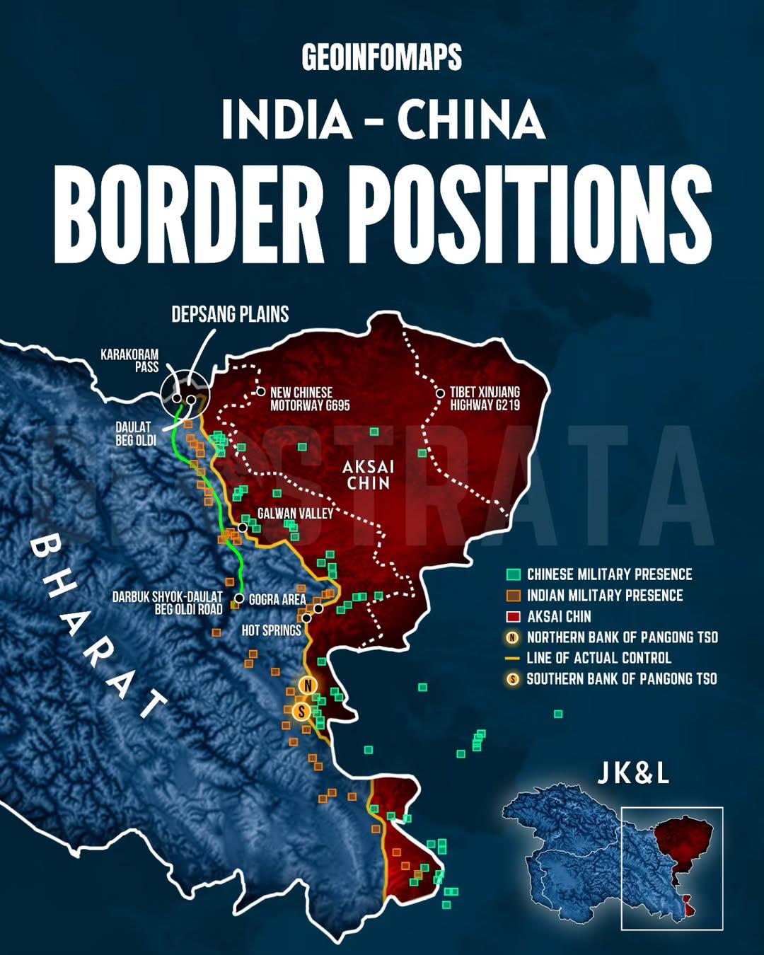 India-China Border Positions Map