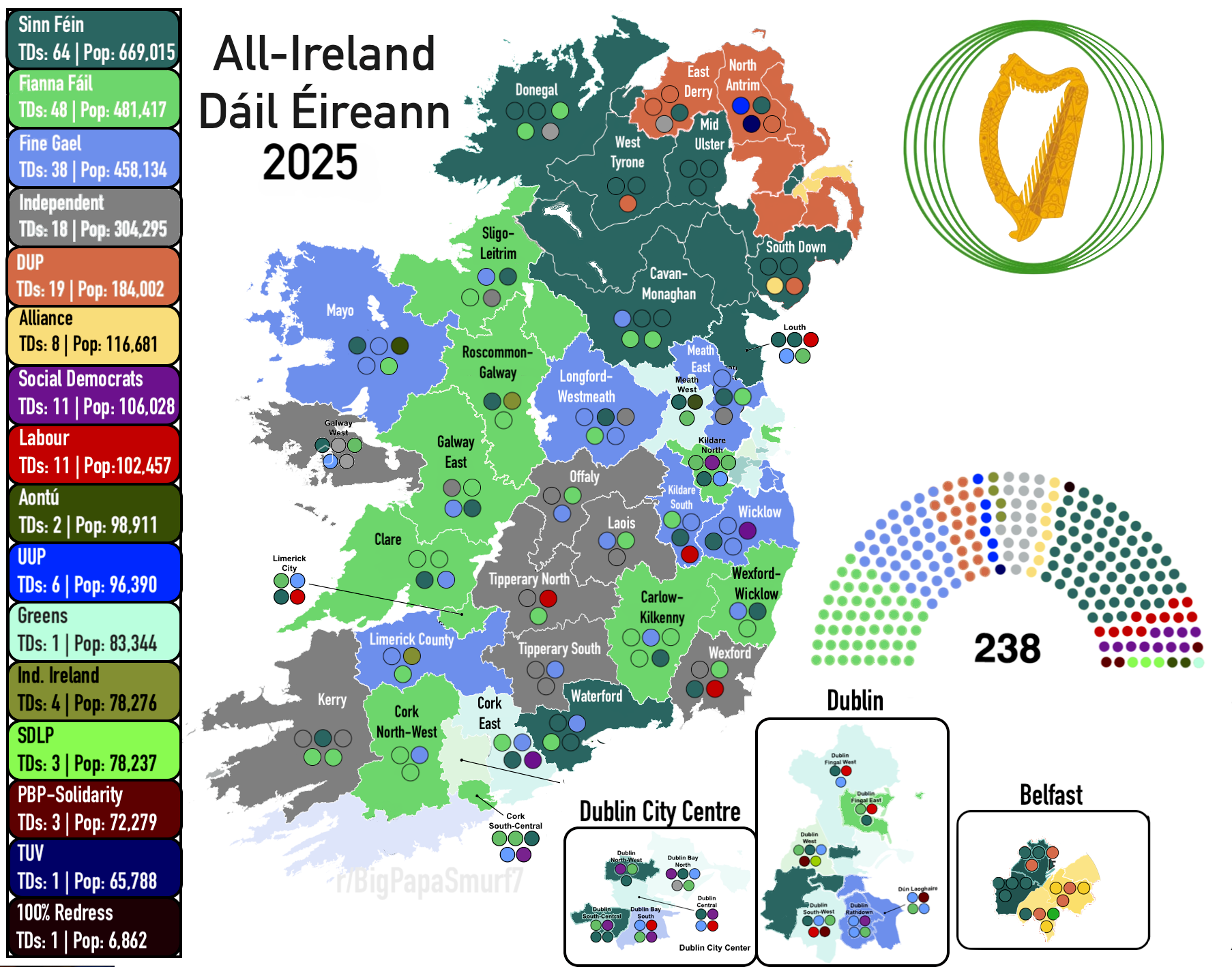 All-Ireland Parliament Constituency Map 2025 All-Ireland Parliament Constituency Map 2025