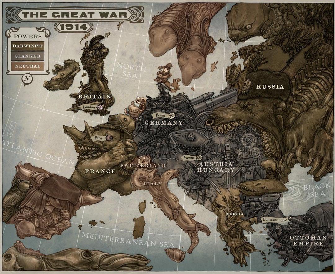 Map of WW1 Europe in Leviathan Series Map of WW1 Europe in Leviathan Series