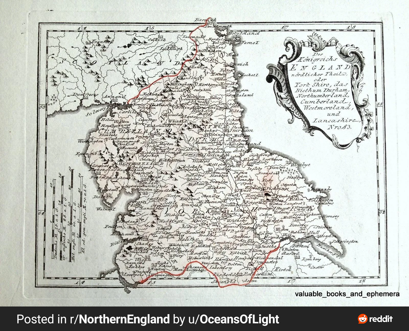 1789 Map of Northern England Map 1789 Map of Northern England Map