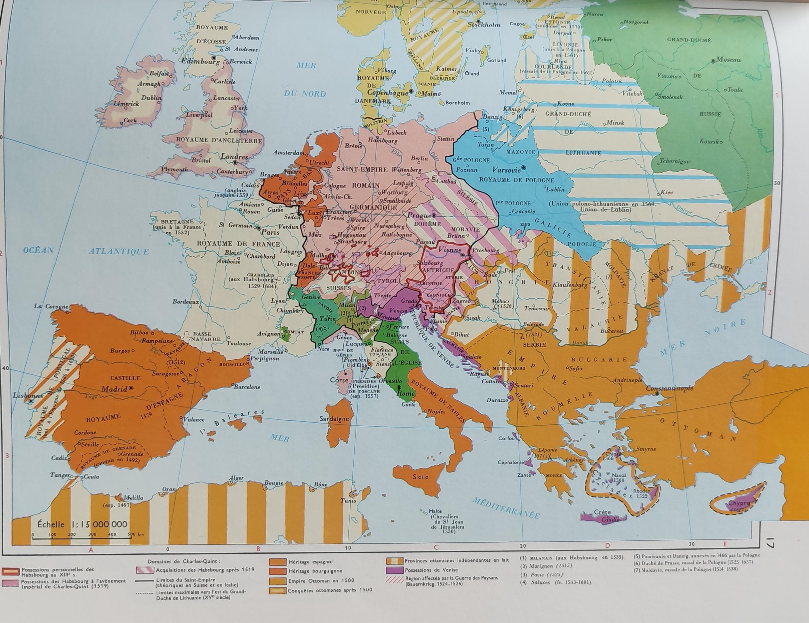 Simplified Map of Europe in the 16th Century Simplified Map of Europe in the 16th Century